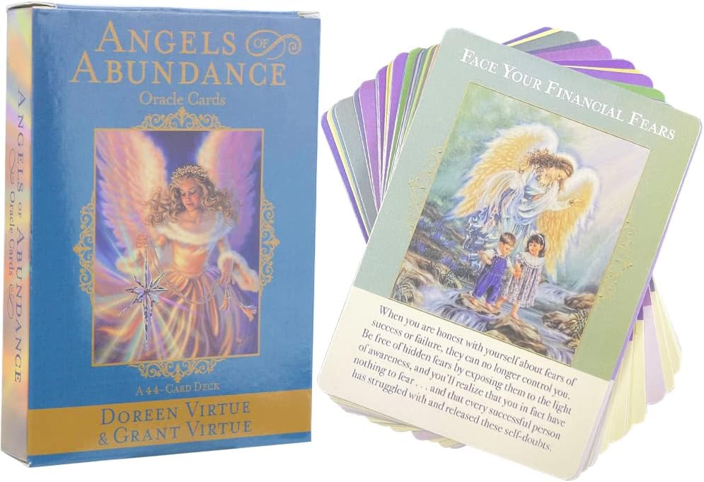 Oracle Cards Deck,Tarot Cards Deck,Angels of Abundance Oracle Cards,Tarot Cards Set for Beginners 44-A