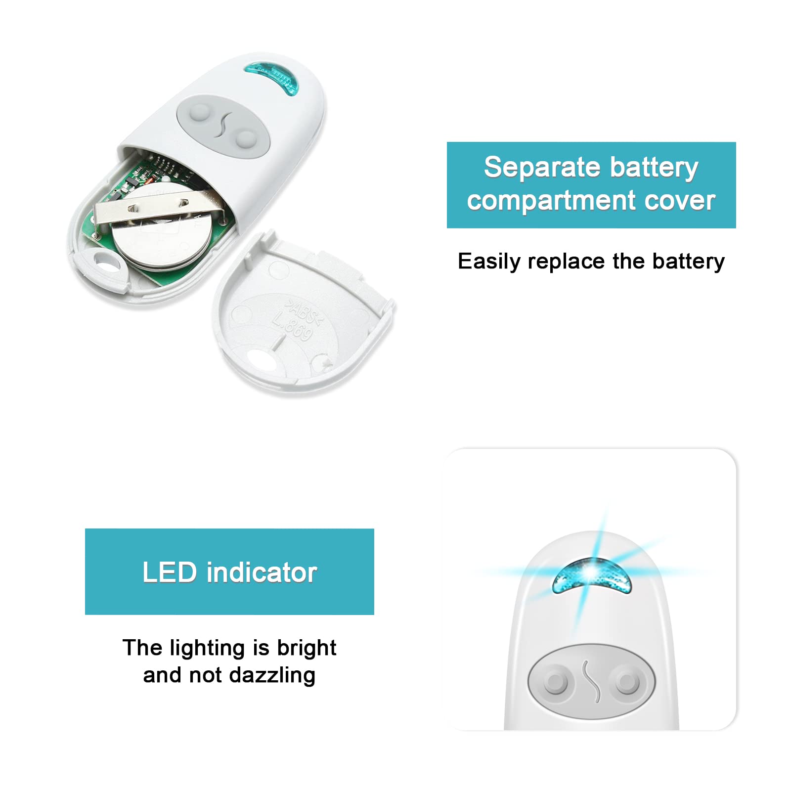 3x Tor Fernbedienung 433,92 MHz - Universal Set Für Garagentore