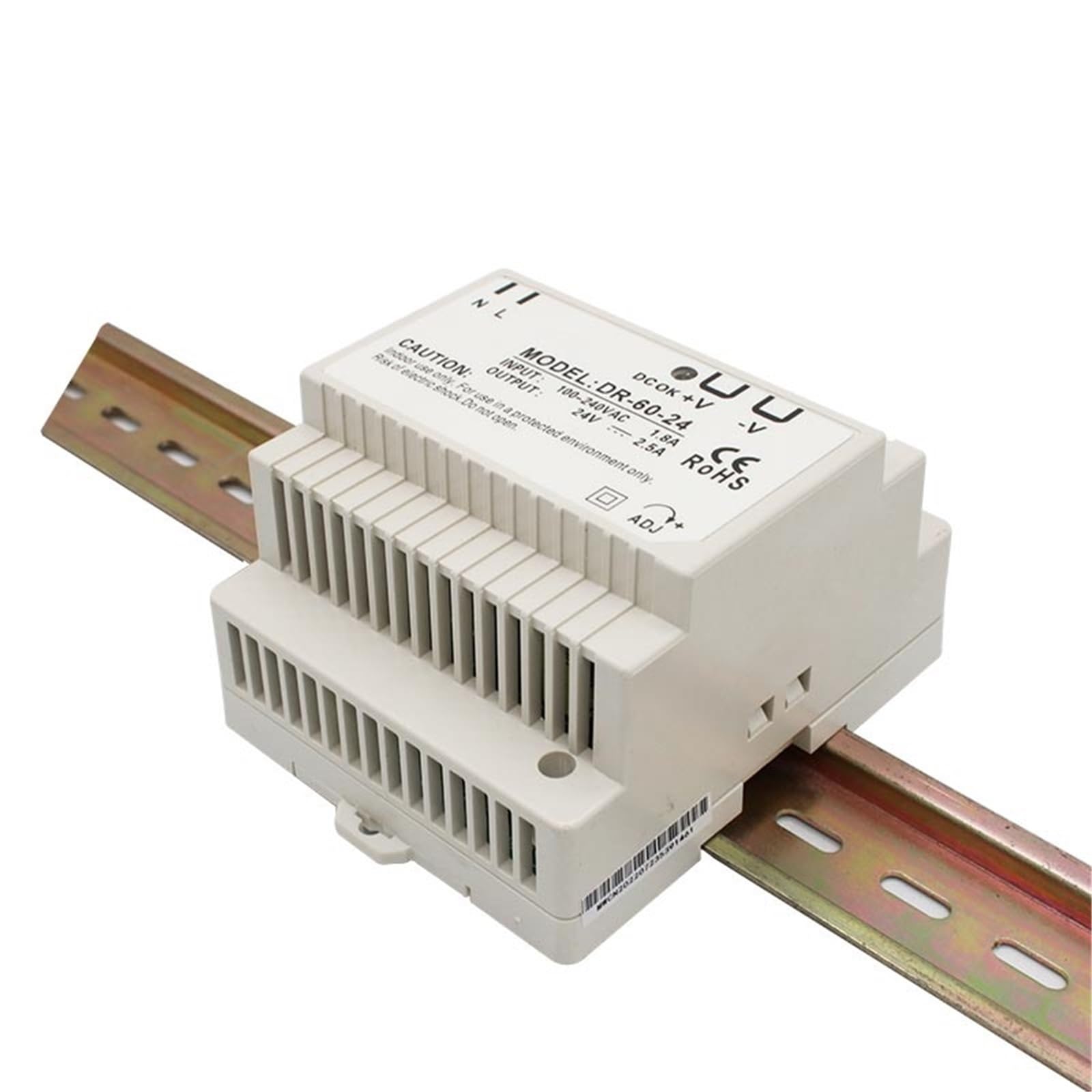 Alimentatore switching di piccolo volume tipo Rail da 60 W, 5 V, 12 V, 15 V, 24 V, serie DR-60, tensione di uscita 2,5 A, 4 A, 5 A, 6,5 A(DR-60-24V 2.5A)