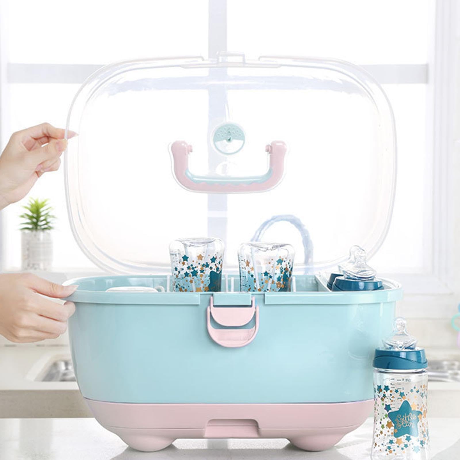 Amagogo Égouttoir à Bouteilles, boîte de Rangement, boîte à Vaisselle, Panier à Vaisselle Facile à Nettoyer pour comptoir de Cuisine