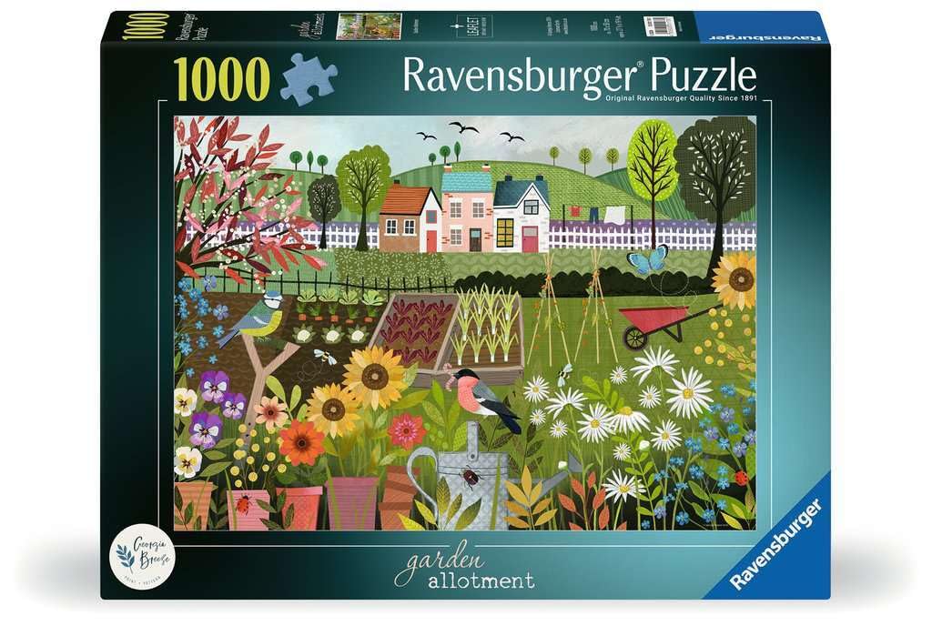 Garden Allotment 1000 Piece Jigsaw Puzzle | Vibrant Garden Artwork | Idyllic Nature Scene | Durable Eco-Friendly Materials