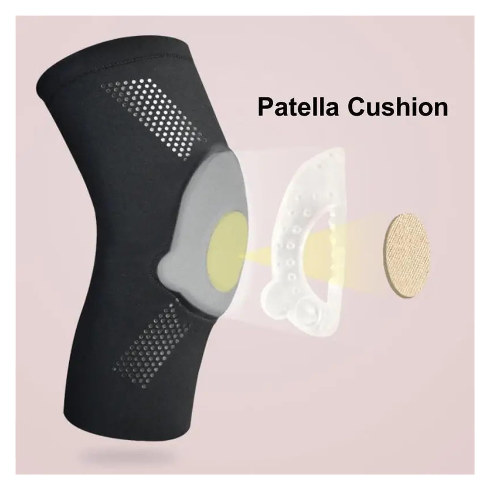 MRKU Genouillères de Sport antidérapantes, 1 Paire, pour Hommes et Femmes, avec Protection et élasticité pour Les articulations, idéales pour la Danse, Le Fitness et Le Volley-Ball.