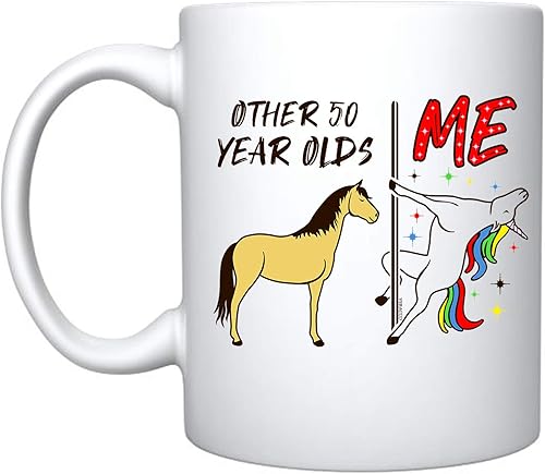 Veracco Taza de café de cerámica con otros 50 años, divertidos regalos de cumpleaños para él, sus cincuenta y fabulosos (blanco, 50 años)