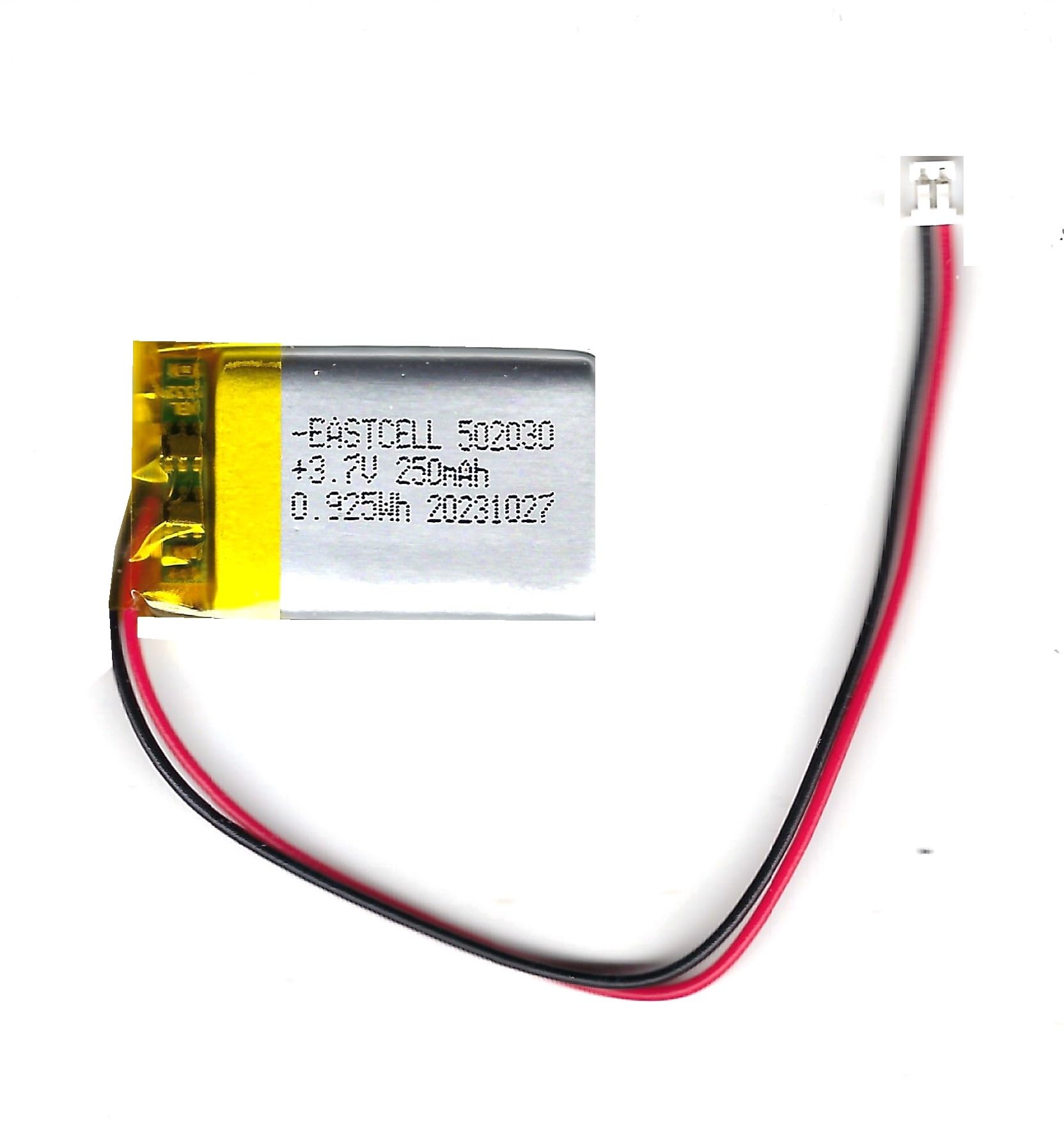 LiPo Akku 3,7V 250mAh 5x20x32,5mm MOLEX-2P-1.25, 10 Stück Set