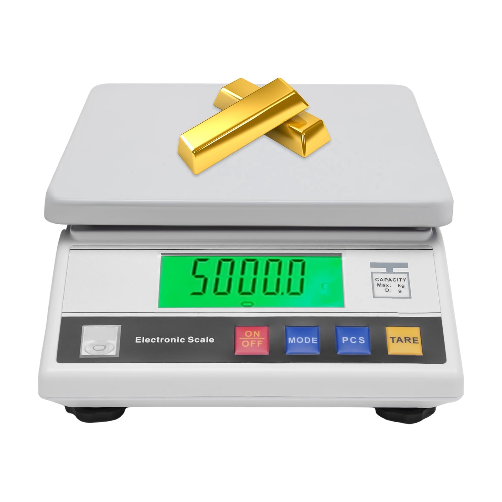 Báscula de laboratorio – 7500 g x 0,1 g – Báscula electrónica de alta precisión, digital y precisa con pantalla LCD, báscula industrial electrónica