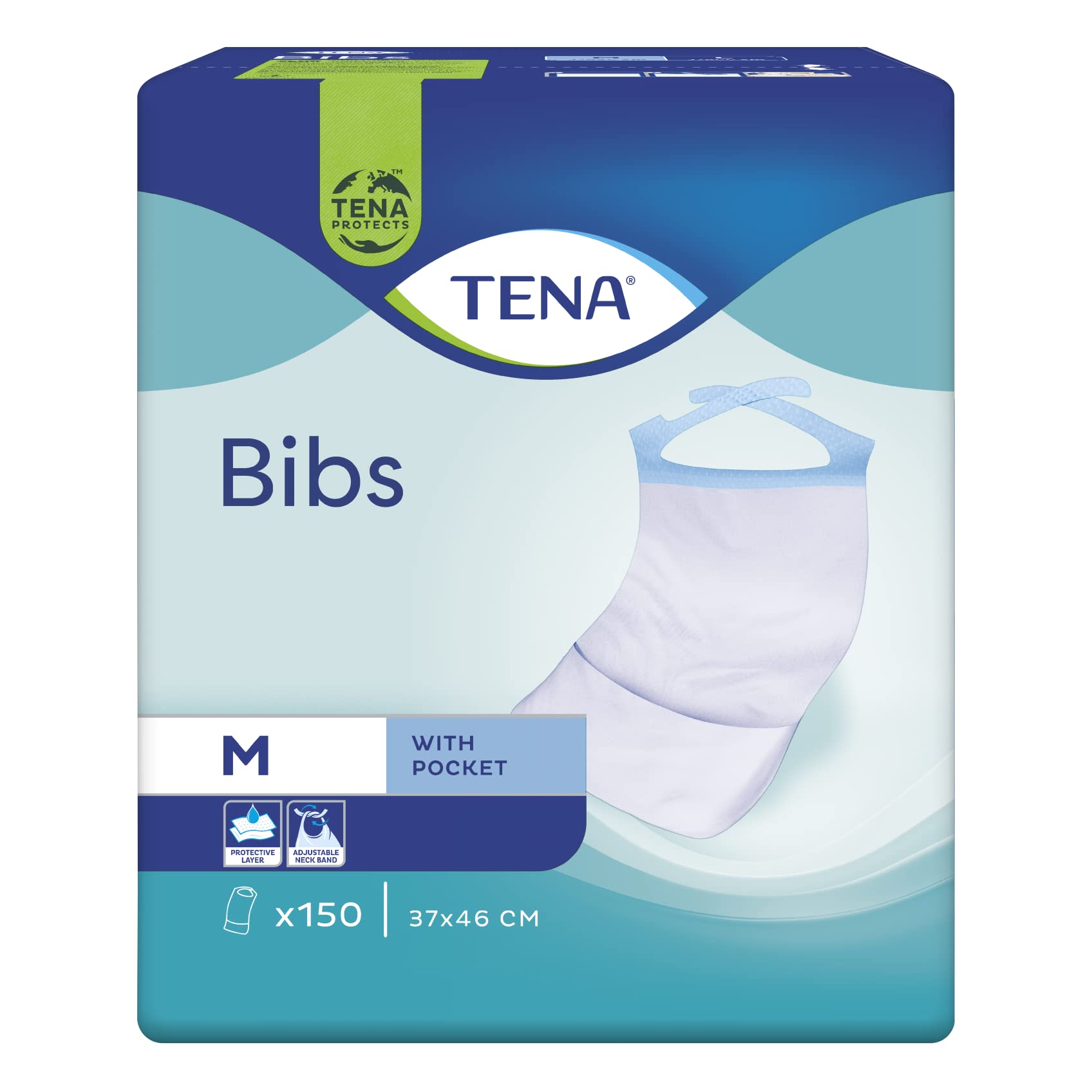 TENA Baberos desechables (37 x 48 cm) pequeño/mediano (3 paquetes de 150)