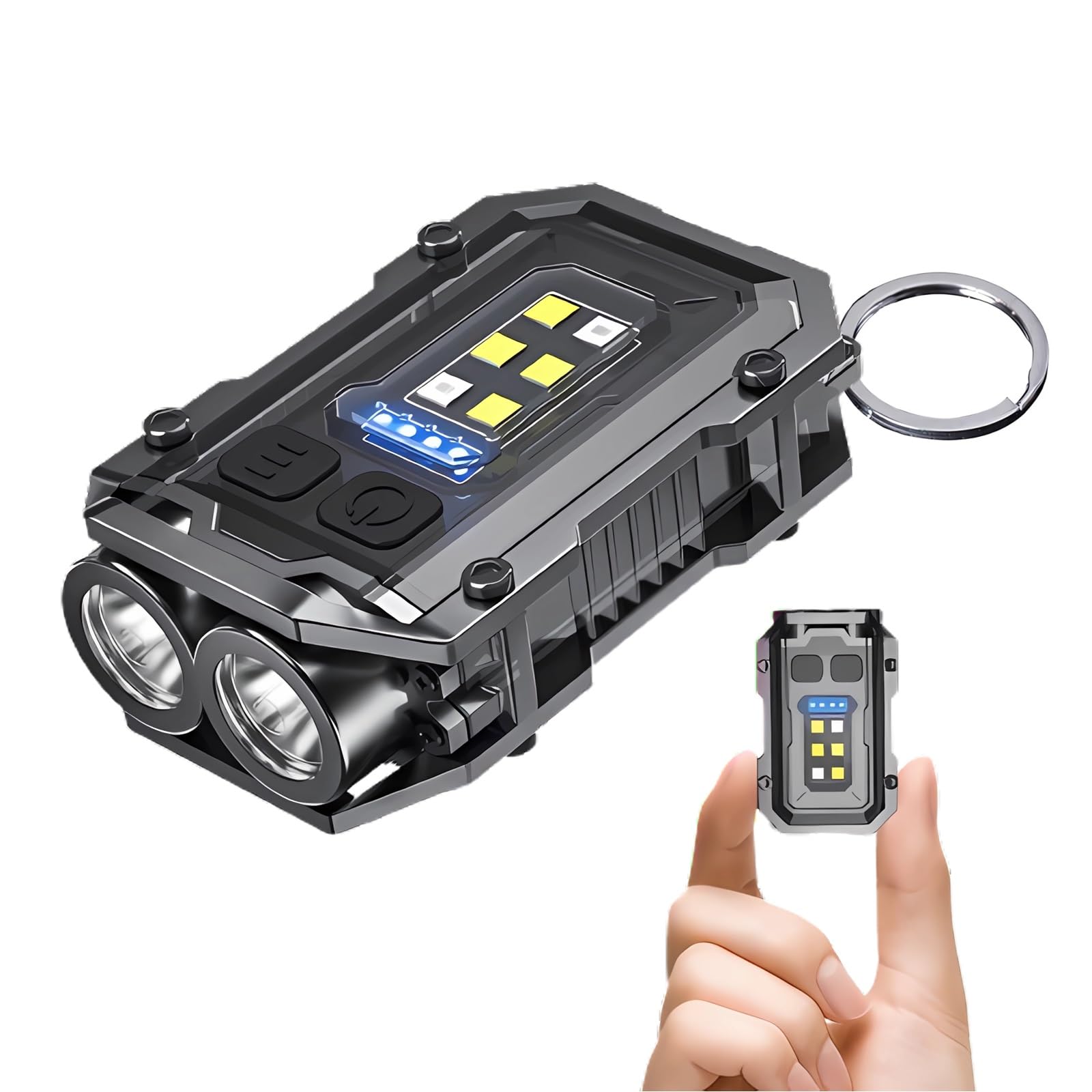 BoomFun Pocket EDC Flashlight Rechargeable, 500 Lumens Keychain Flashlight Small LED Light for Work, Running, Walking, Camping, Fishing, Hiking, Dog,