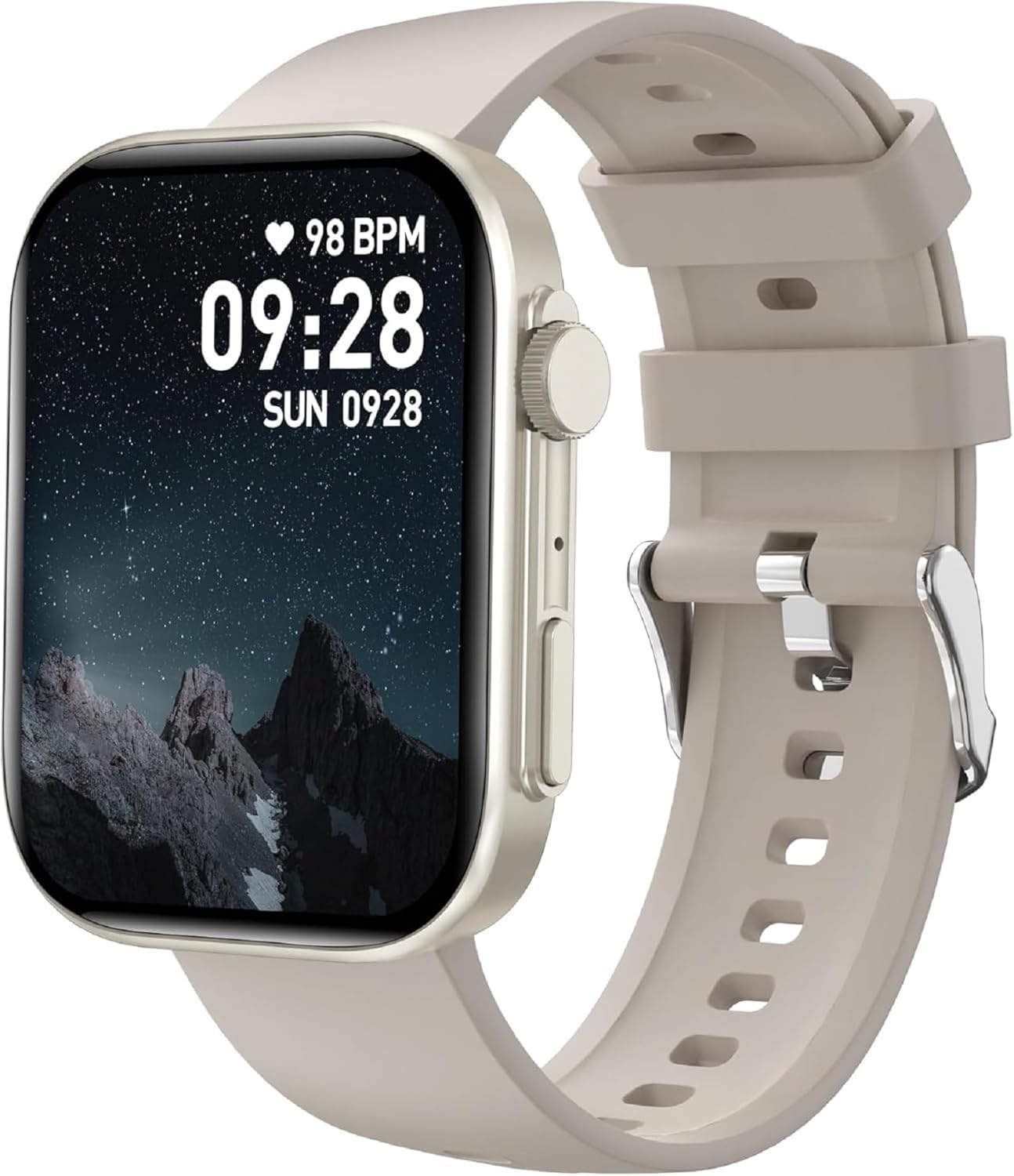 Bebinca Smart Watch for Men Women 2.01" Full Touch Screen IP68 Waterproof Bluetooh Fitness Tracker Heart Rate/Sleep Monitor Compatible with iPhone Samsung Android Phone(Starlight)