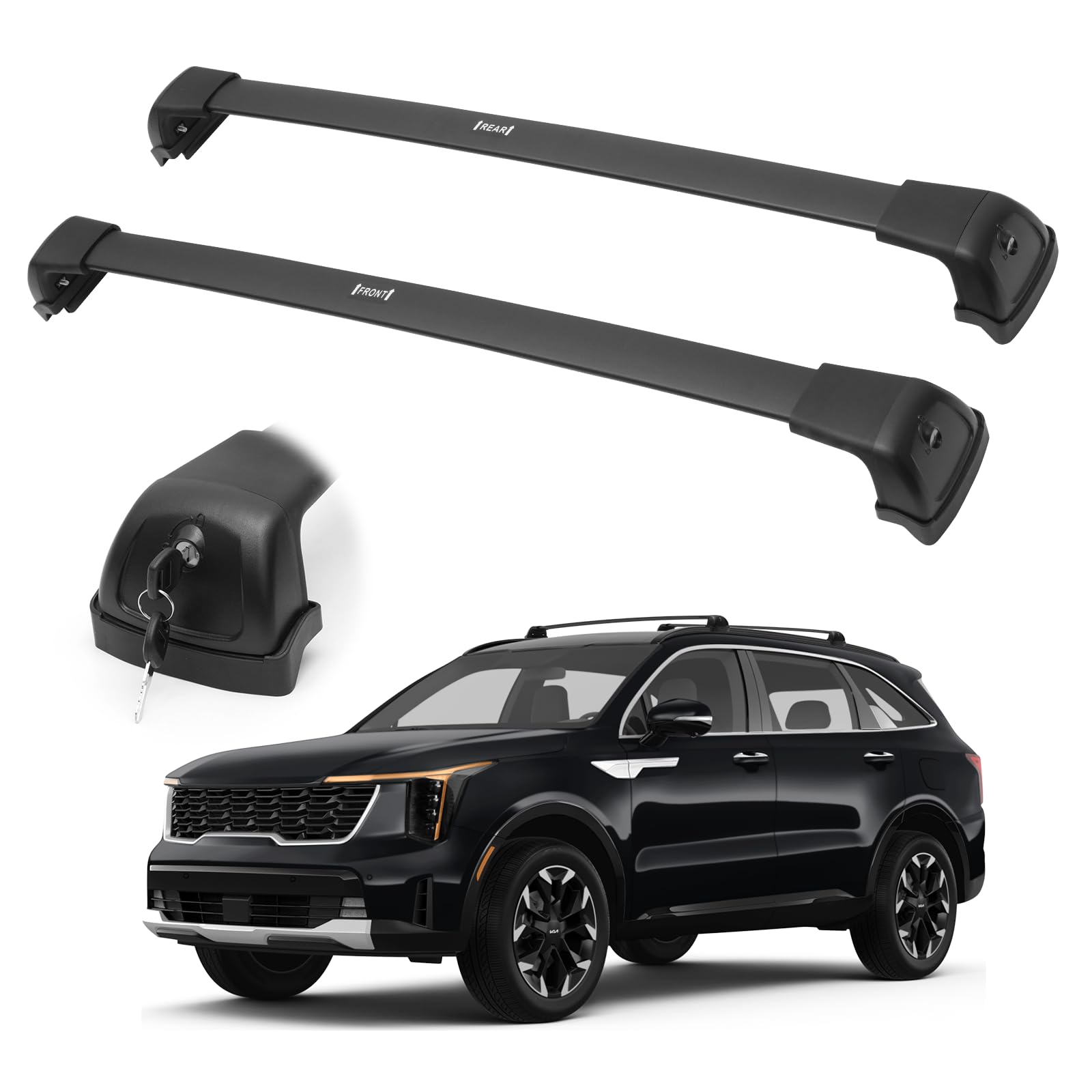 300LBS Lockable Roof Rack Cross Bars Compatible with 4Runner 2025 2026, Anti-Theft Design Heavy Duty Matte Aluminum Roof Rail Crossbars with Raised Side Rails, Rooftop Cargo Carrier Luggage — view 14
