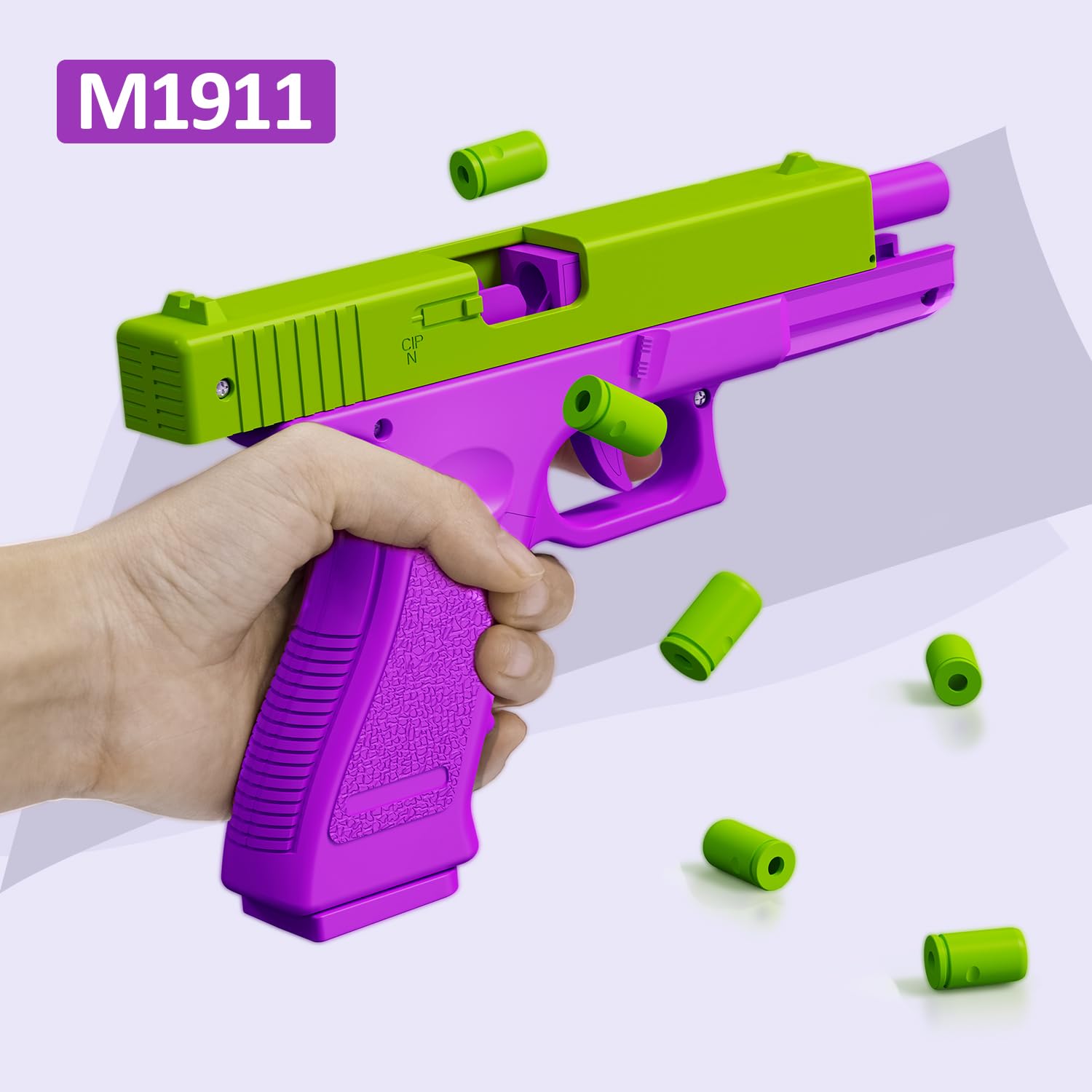 LLESSOO Shell Ejecting Toy, 2 Packs Fidget Toys, Toys with 10 Shells Can be Loaded but Can't be Fired, Great Birthday Gifts for Boys Kids Adults (Purple)