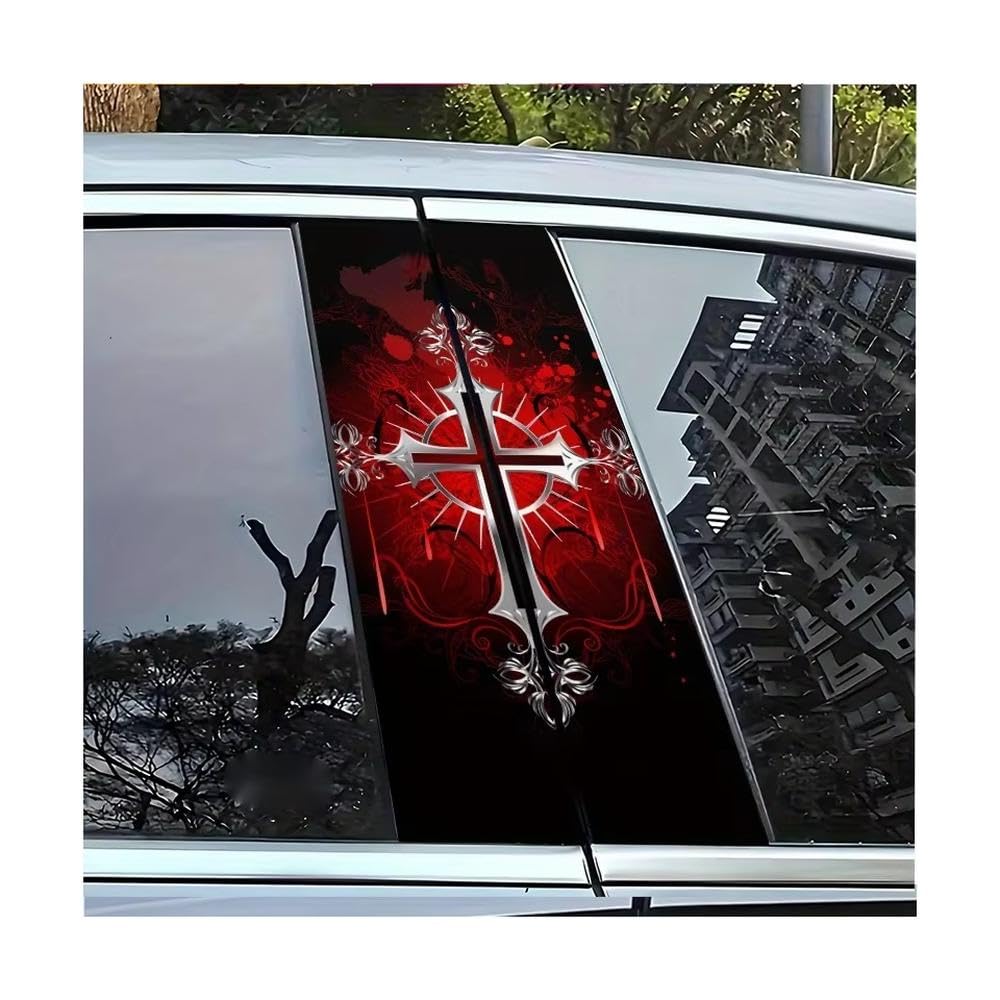 Bertdcx One Color Car Adhesive Waterproof Vinyl B Post Protective Stickers Auto Parts