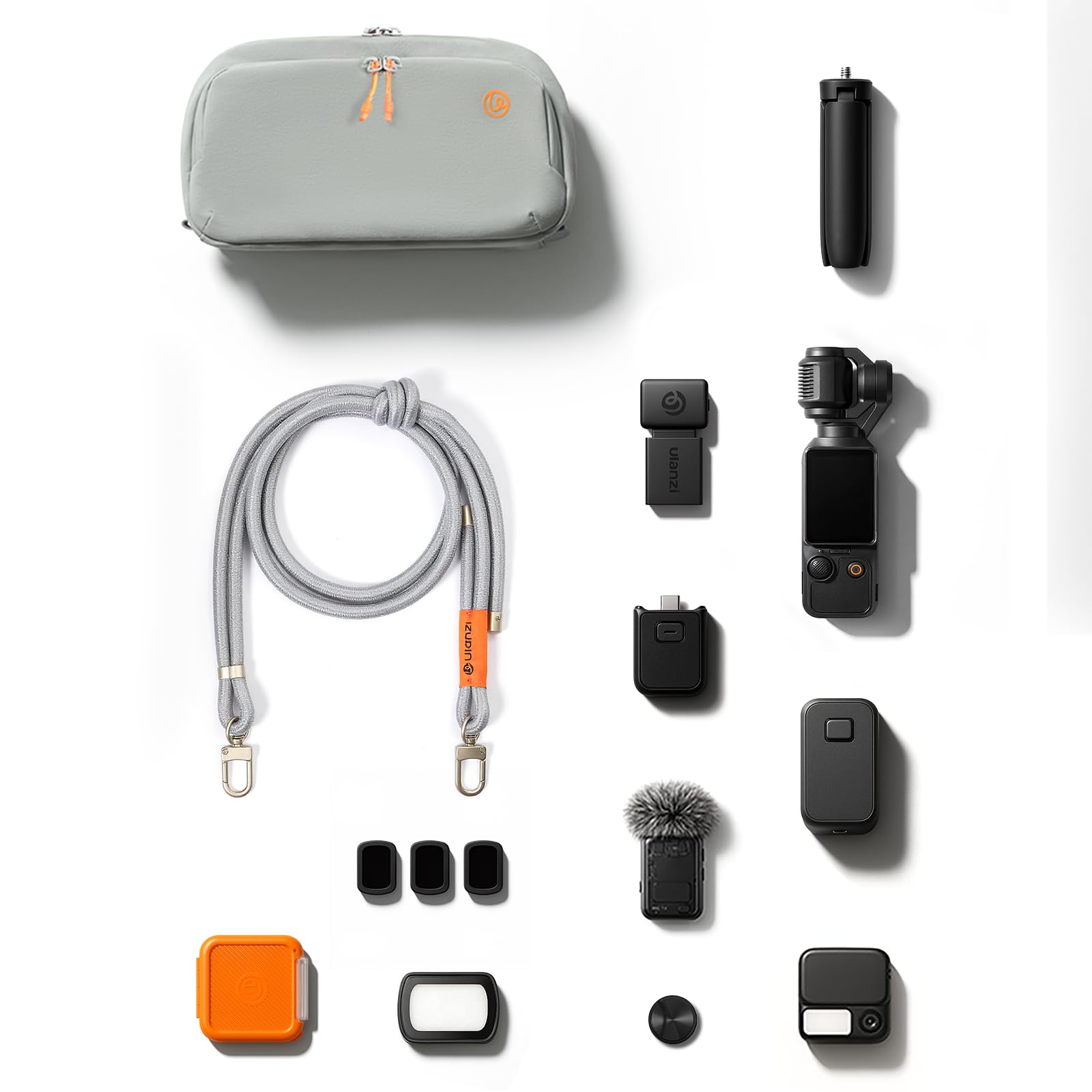 ULANZI YY08 Borsa per DJI Osmo Pocket 3, Borsa Portatile, Protezione per DJI Osmo Pocket 3 Creator Combo Accessori,Grigio