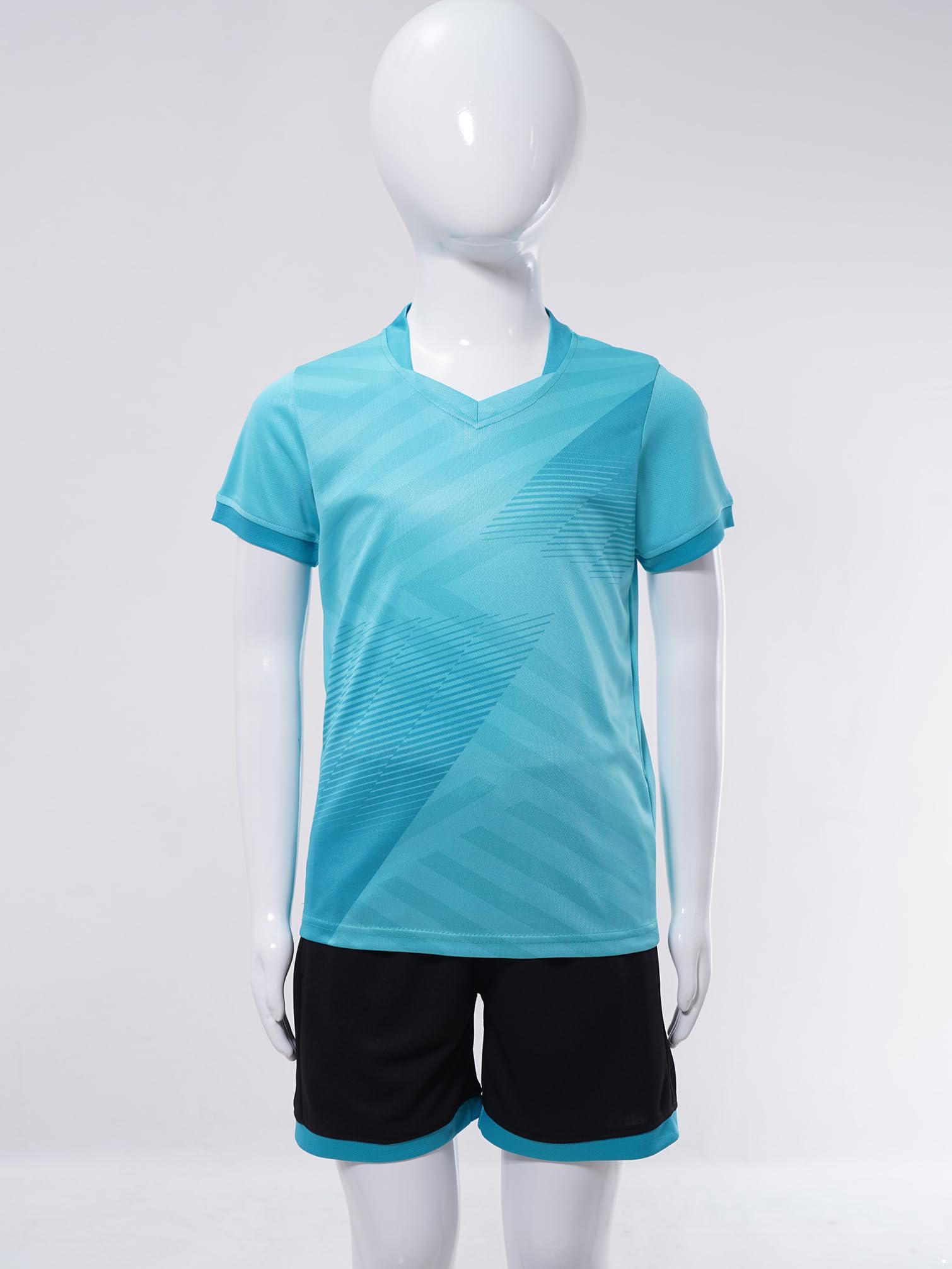TiaoBug Enfant Garçons Maillot de Foot Survêtement de Sport T-Shirt Athletics Sports Compression et Short de Sport Fitness Running Maillot Barcelone Sportwear 3-16 Ans