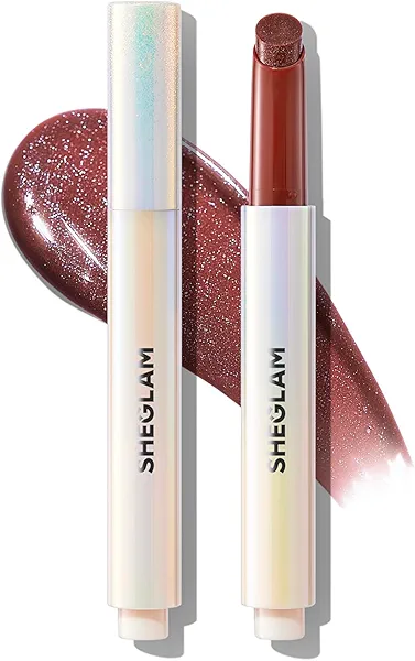 SHEGLAM Pout-Perfect Moisturizing Solid Lip Gloss Shimmer Lip Plumper - Sepia Kiss Glitter Sepia Kiss 0.07 Fl Oz (Pack of 1)
