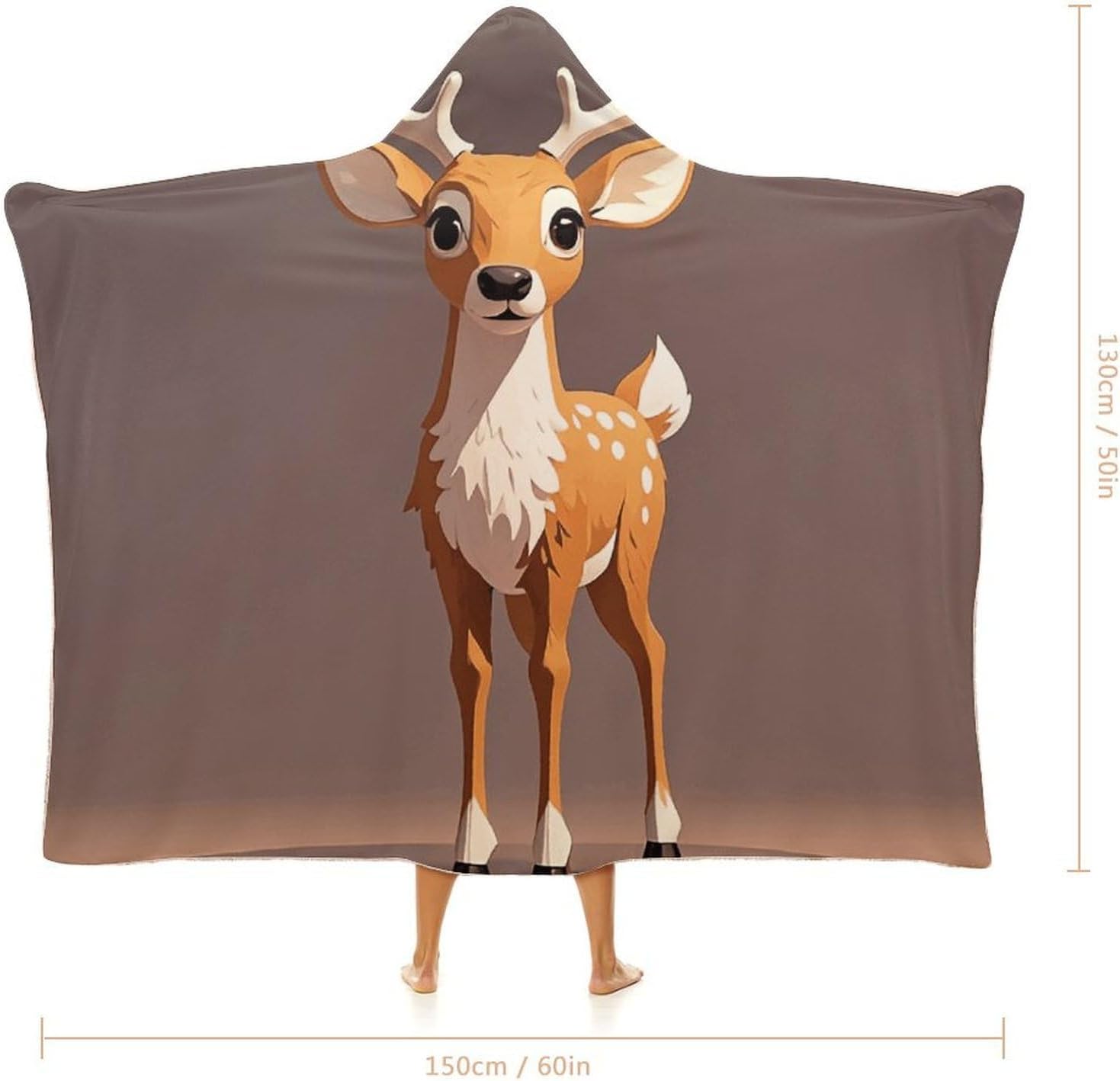 Deer Wearable Blanket Hoodie Cozy Oversized Pullover with Hood Soft Fleece Lounge Wear