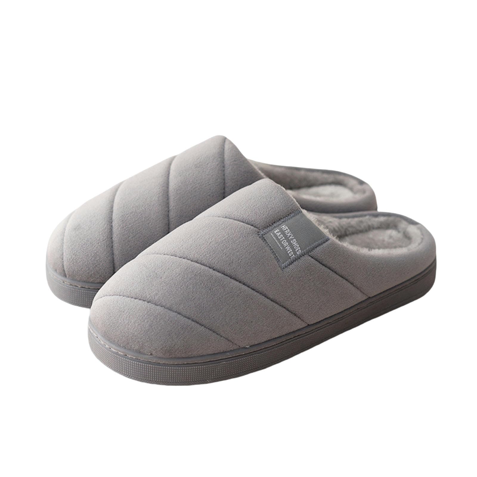 Ciabatte Donna Invernali Pantofole in Cotone Mezzo Pacchetto Invernale per Donne Inverno in Cambio Calda Morbida Non Slittamento per Interni Slifori di Cotone per Uomini-Dark Gray-38-39