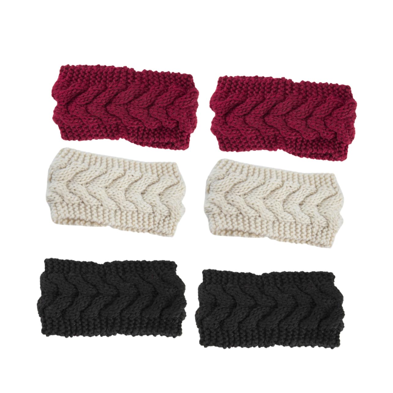SOESFOUFU Warm Woolen Hair Band for Women 6pcs Set Knitted Knotted Headband Fashion Headdress Hair Accessories Winter Warmth