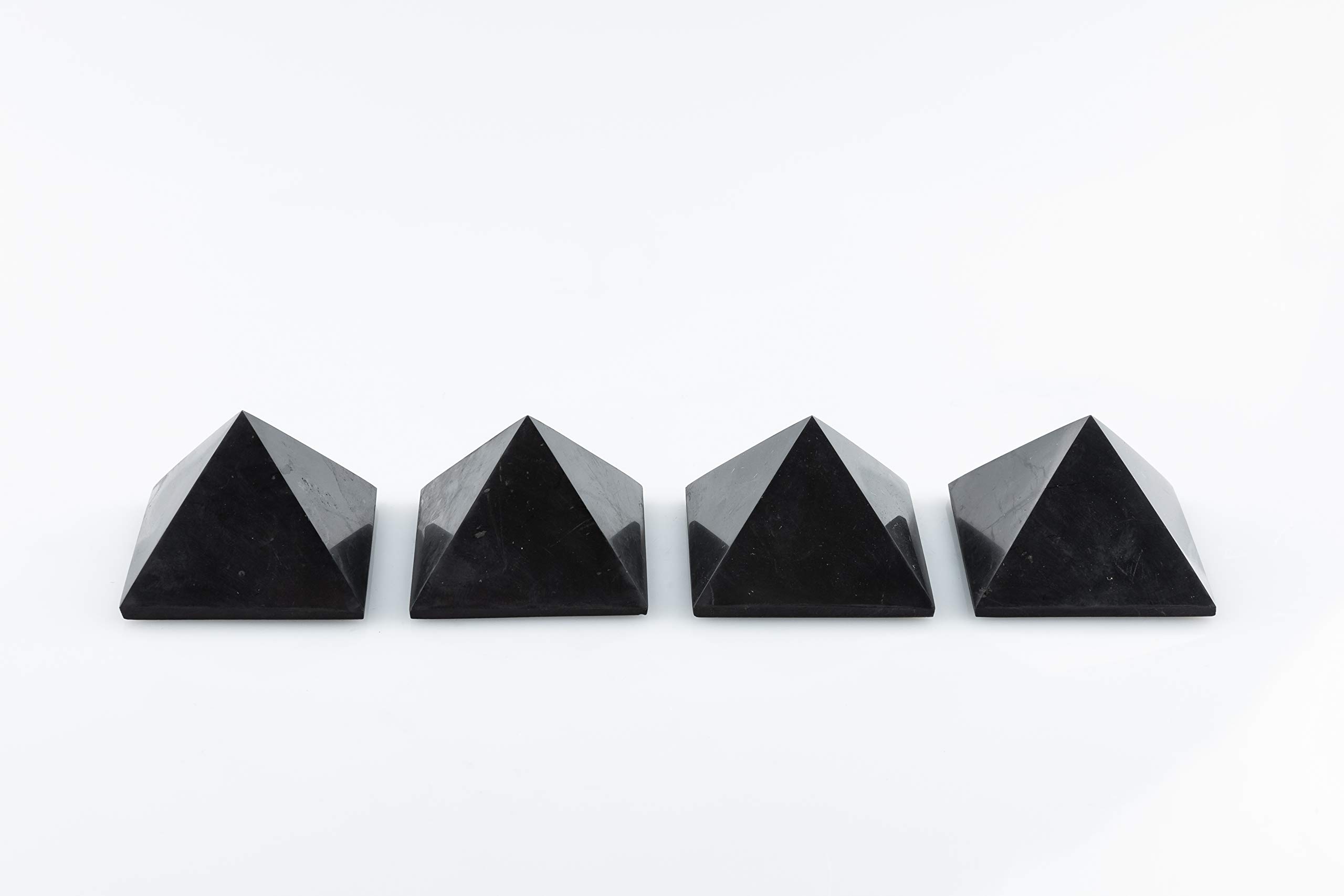SN NATURSTEIN UG - Pirámides Shungit pulidas | Gema y Piedra curativa originaria de Carelia - 5 cm x 4