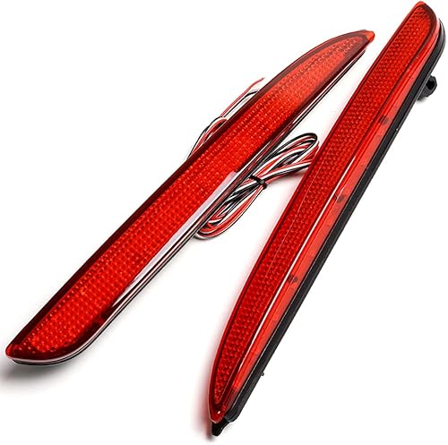 Miniatura 2 de Luces reflectoras de parachoques trasero LED de lente roja compatibles con Mazda 3 2010 - 2013, luces direccionales y faros antiniebla traseros,