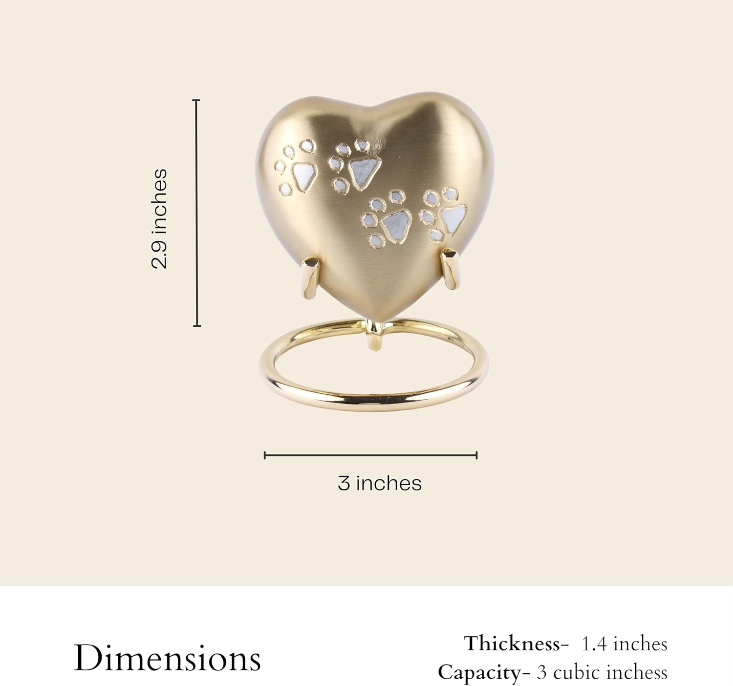 Pet Urn Heart - Small Urns for Human Ashes Keepsake - Cremation Urn for Ashes Adult Male, Keepsake Urn for Ashes for Women, Mini Urns for Human Ashes Adult Man (Gold) - Image 5