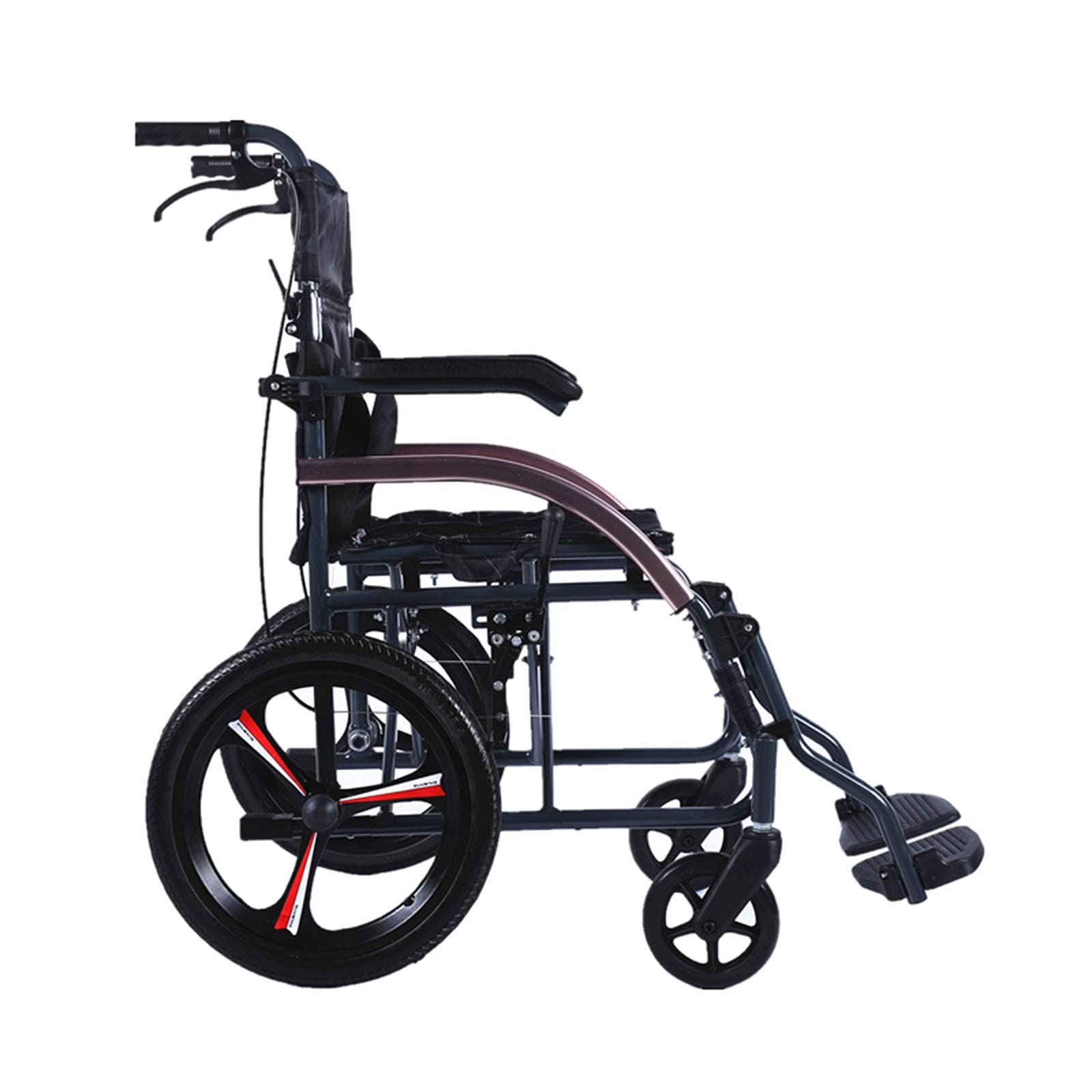 Silla de Ruedas Manual Ultraligera ergonómica, Silla de Ruedas Manual Plegable de Aluminio para discapacitados