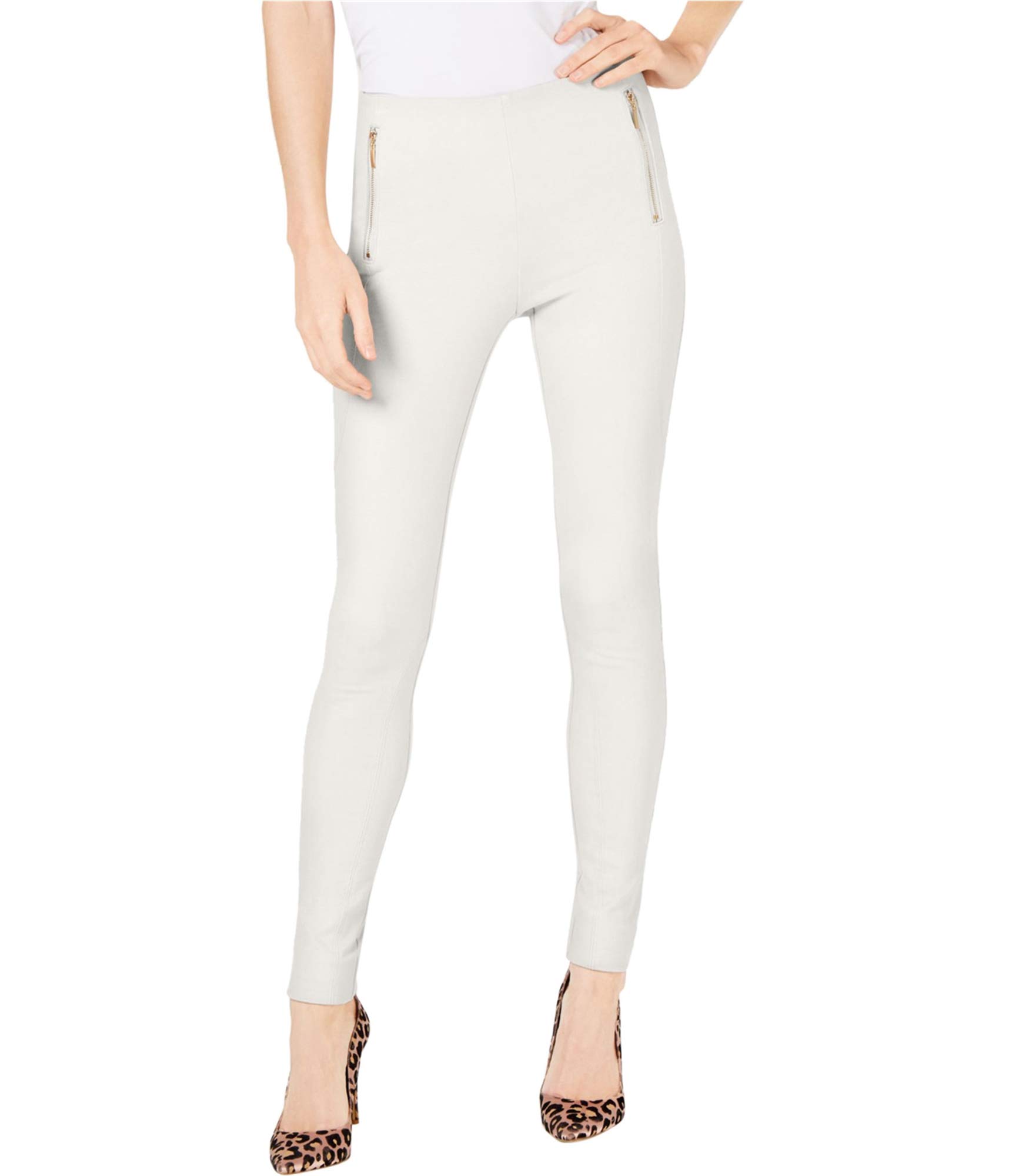 I-N-C Womens Zip Pocket Casual Trouser Pants White 12