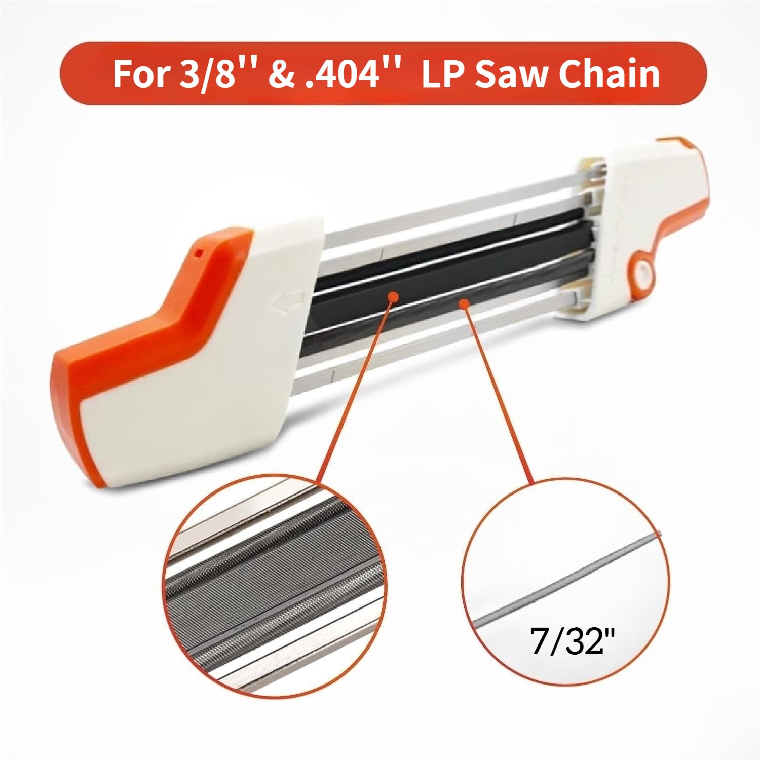 Aiguiseur de tronçonneuse 2 en 1 - Pas de 0,95 mm - Diamètre de la lime : 5,5 mm - Outil d'affûtage facile pour chaîne de tronçonneuse Stihl de 40,6 cm, 45,7 cm et 50,8 cm avec pas de 0,9 cm