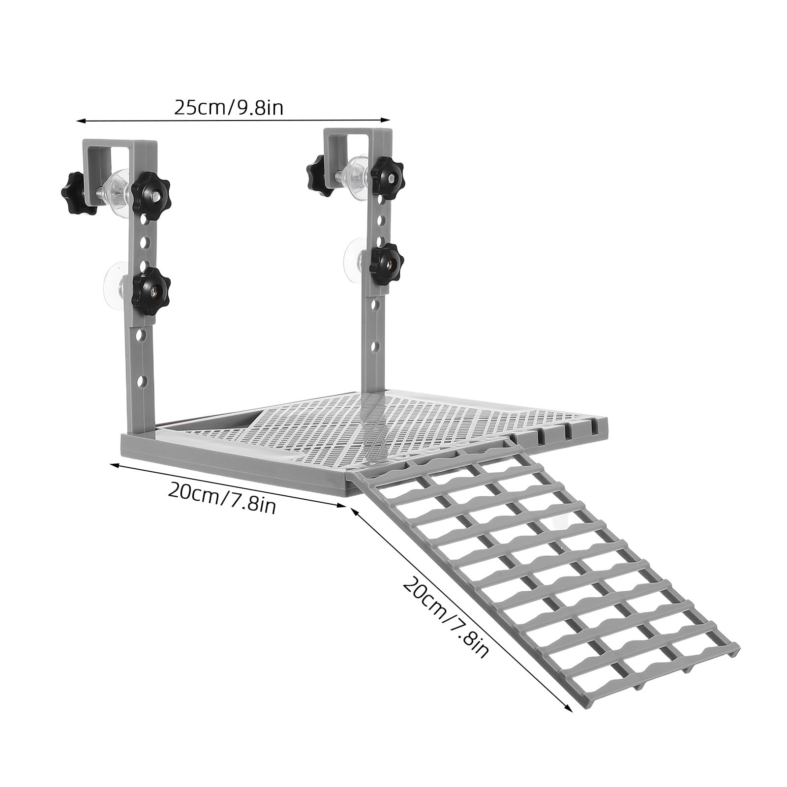 Kisangel Plataforma Flotante para Que Las Tortugas tomen el Sol con rampa para acuarios, Plataforma de plástico para Reptiles con Ganchos para Accesorios de terrarios de Tortugas