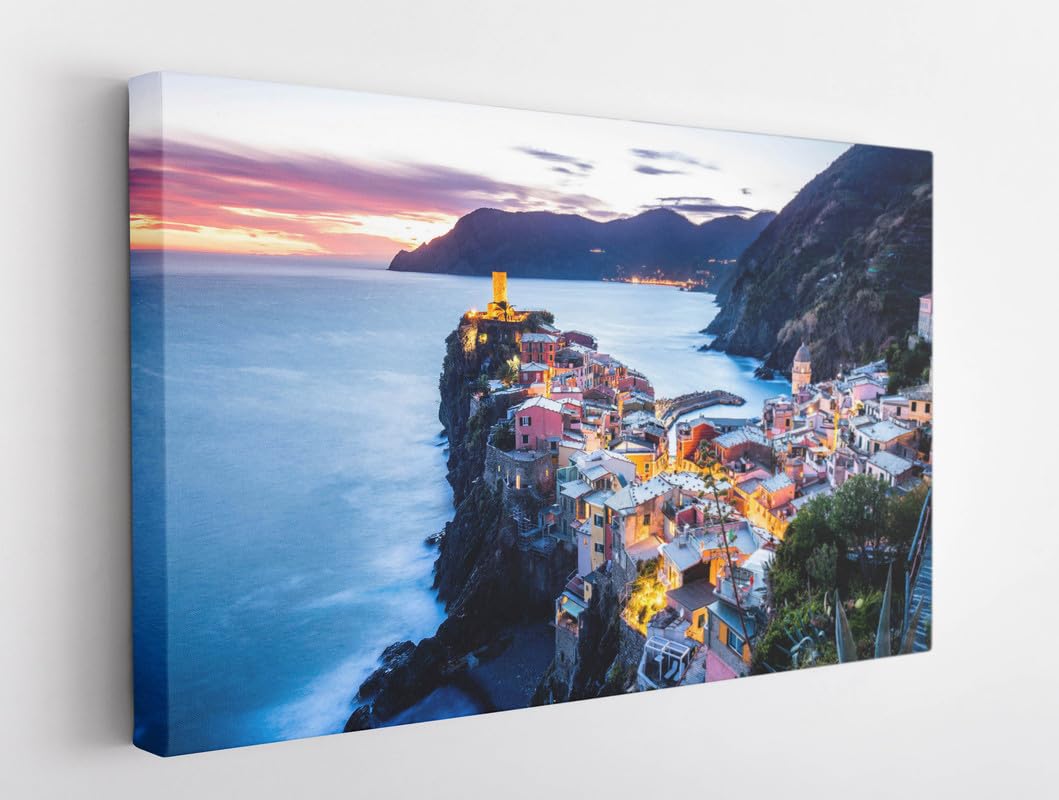 BPA® Coastal City Coast Sea Canvas Wall Art Framed For Bedroom Living Room Artwork Home Décor (50x70)