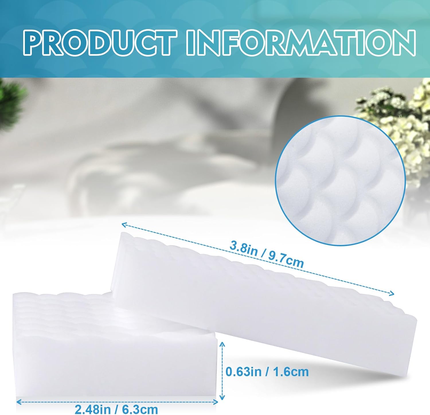 GLIMGLINT 96PK Magic Sponge Erasers, 2X Density Melamine Sponge Foam Pads, Household Cleaning Supplies Cleaner for Kitchen, Bathroom, Bathtub, Sink, Wall Cleaner, Furniture, Boat