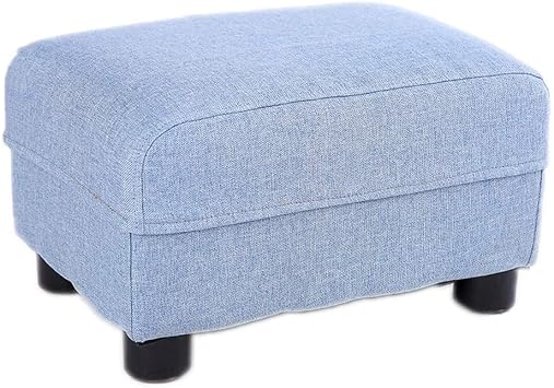 Storage Stool Foot Stool Wooden Support Rectangular Upholstered Foot Chair Home Pouf Chair Couch Stool Foot Stool Color Blue