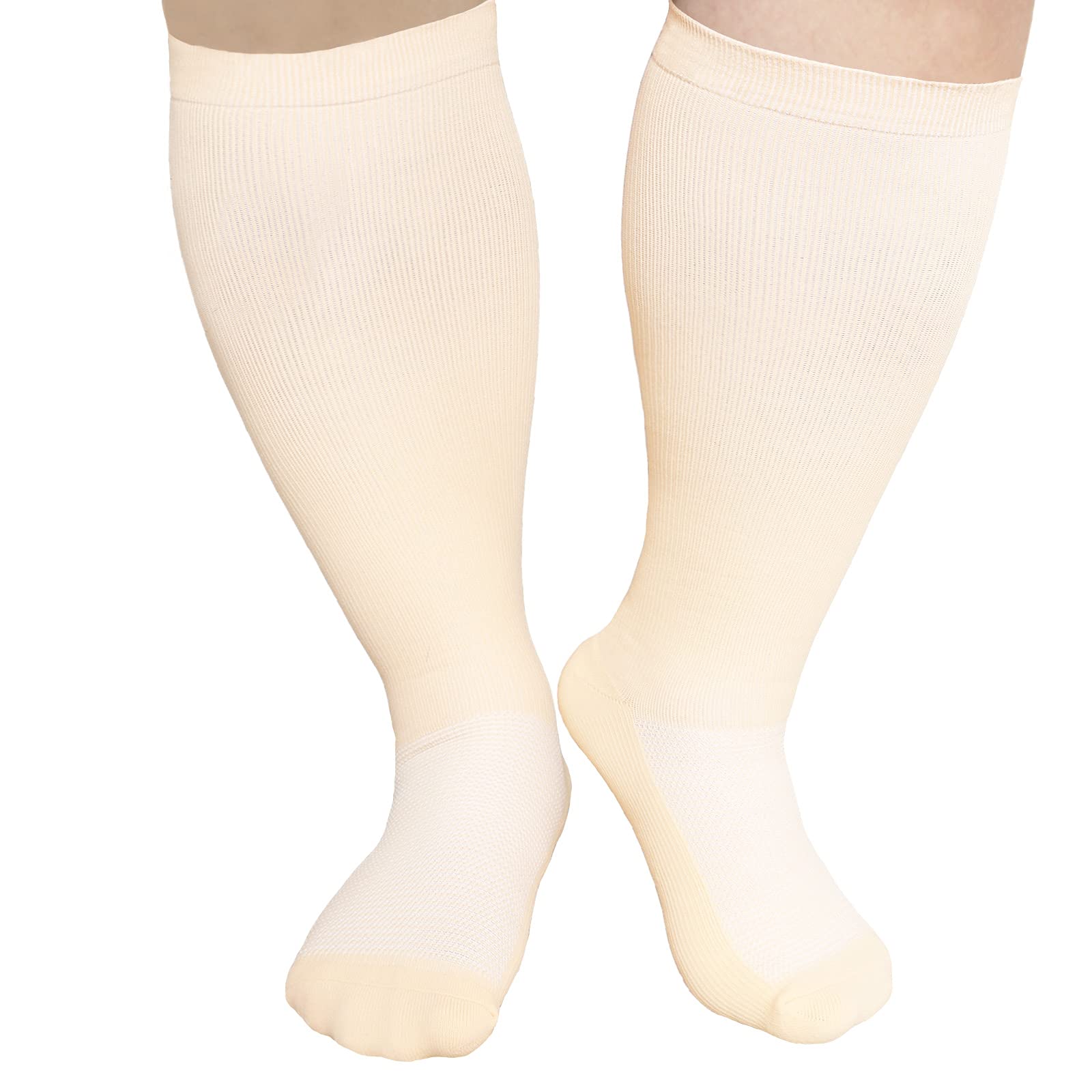 Tapesb Plus size compression socks wide calf men women knee high 20-30 mmhg breathable circulation xl 2xl 3xl 4xl 5xl