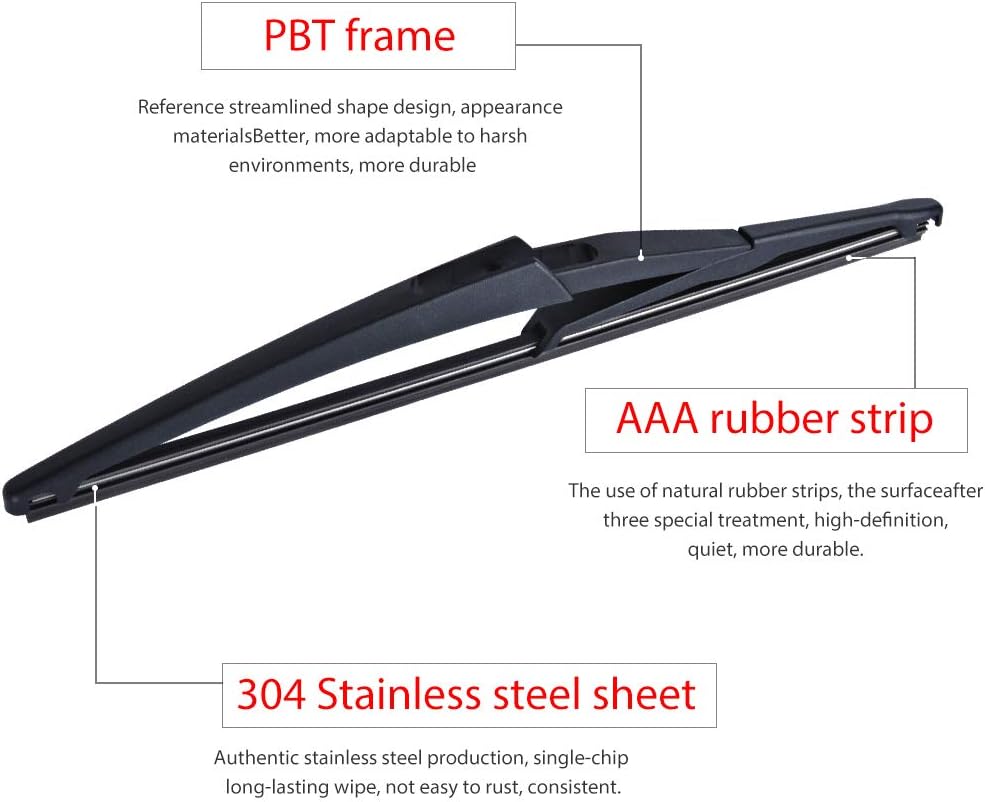 Replacement for Mercedes-Benz ML350 2007-2015, Rear Windshield Wiper Arm Blade Set - Factory OEM Style: A1698201745