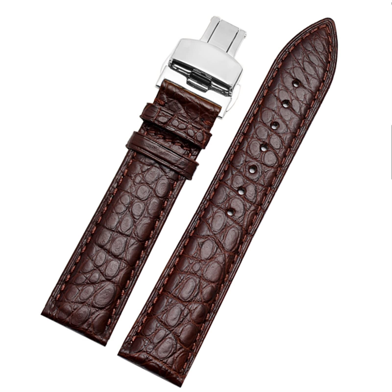 Bracelet en cuir crocodile marron de 19mm pour sublimer votre montre au quotidien