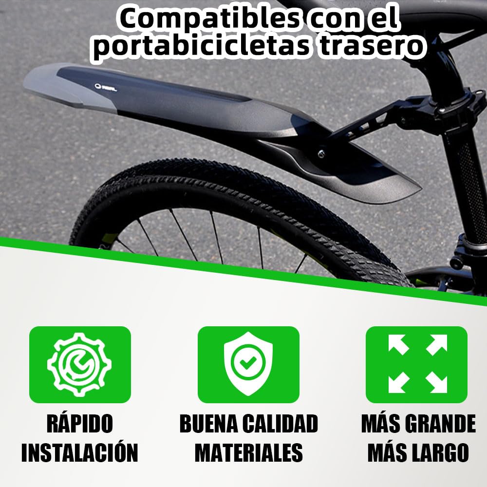 RBRL Guardabarros Bicicleta, Guardabarros de Liberación Rápida, Guardabarros Universales para Bicicletas de Montaña de 24 a 29 Pulgadas, Protege contra Salpicaduras de Agua y Suciedad