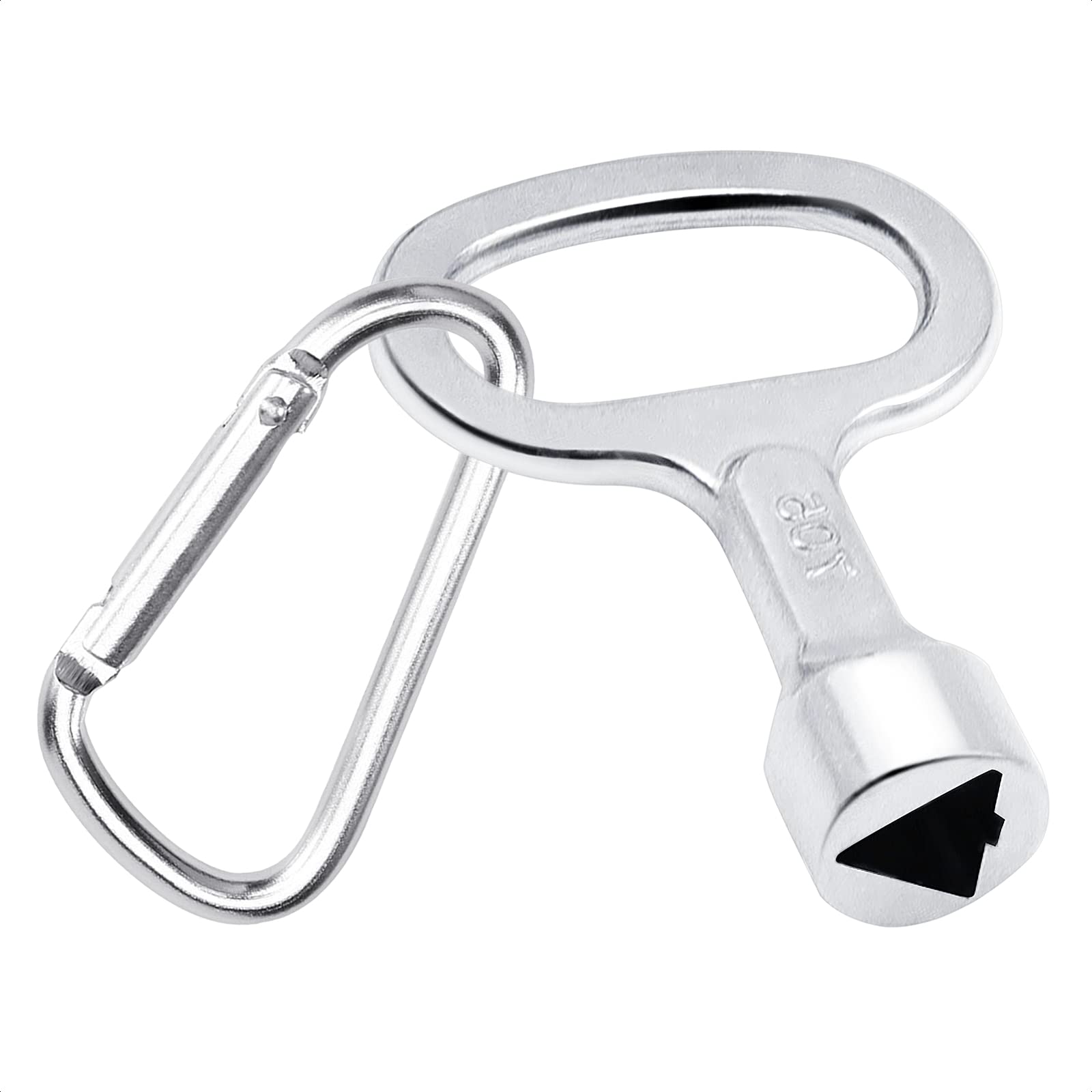 Buy AOT Meter Box Key, Metal Triangular Key with 1 Pack Carabiner, Silver Triangle Socket