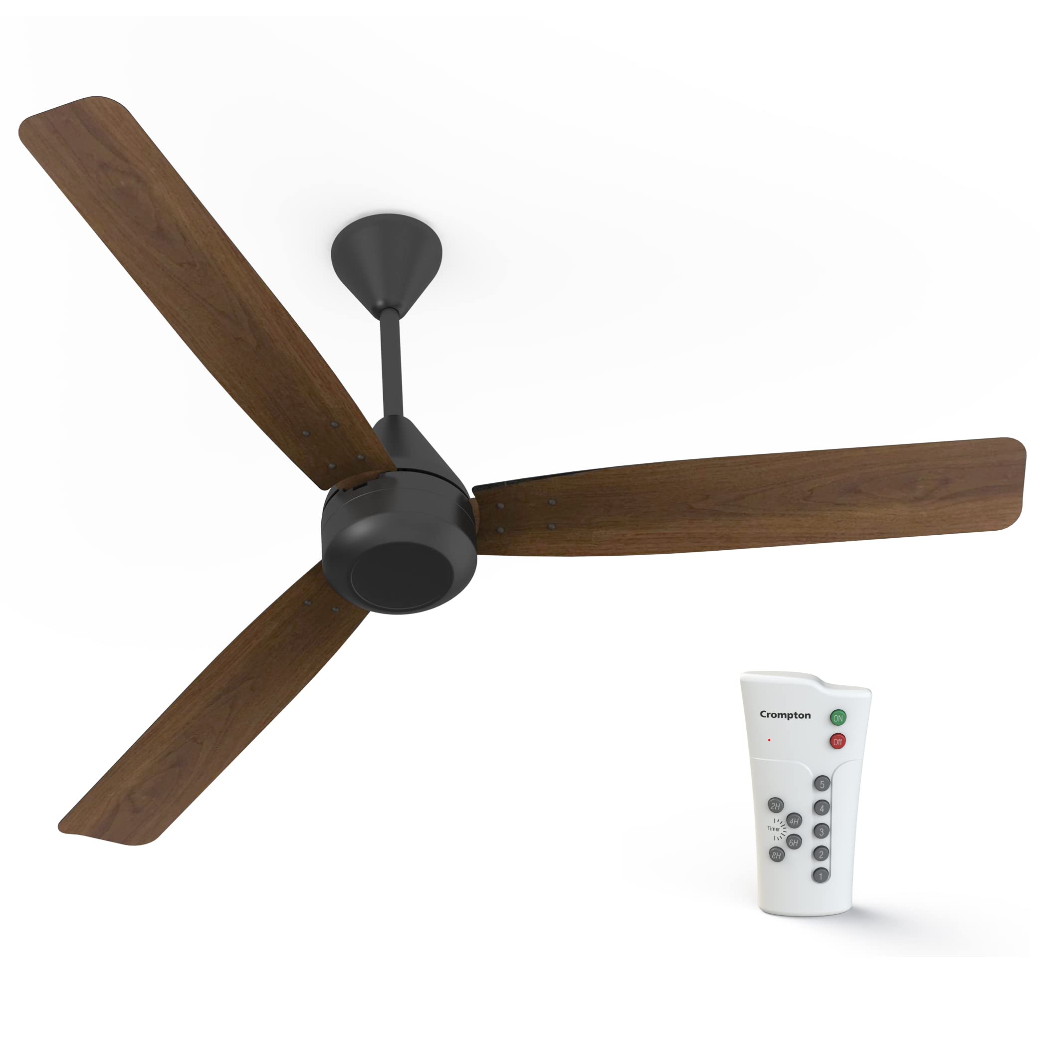 Energion Cromair 1200mm BLDC Ceiling Fan with Remote Control | BEE 5 Star Rated Energy Efficient | Anti-Dust | Superior Air Delivery | 5 Years Manufacturer's Warranty | Dark Cherry Wood