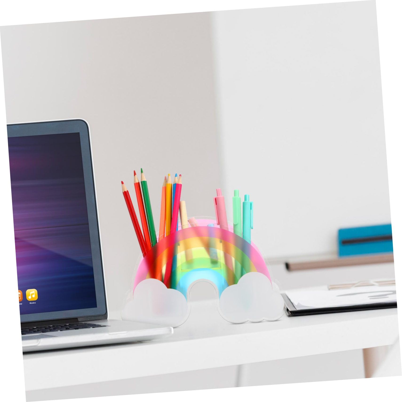 SHINEOFI Portalápices Arcoíris de Acrílico, Soporte Creativo de Escritorio