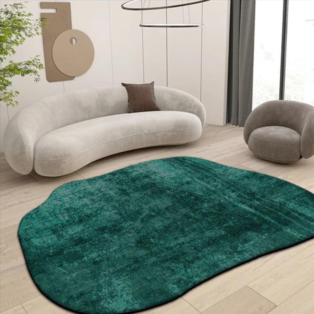 Tapis de salon irrégulier anti-glisse grand tapis doux TS027