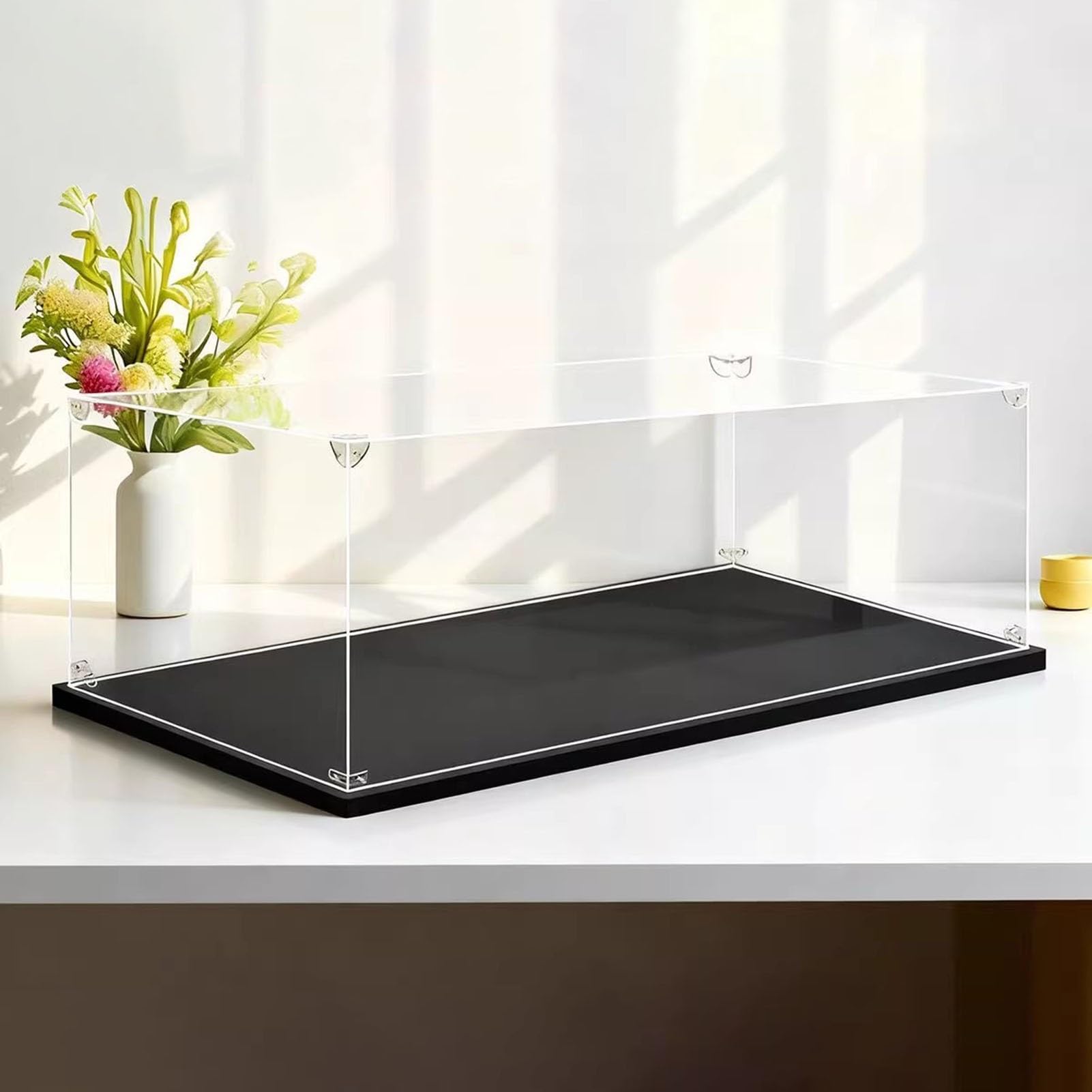 Vibeo Acryl Vitrine Staubdichte, Transparente Acryl-Vitrine, 20 25 30 35 40 50 cm Breit, Rechteckige Vitrine für Sammlerstücke, Aufbewahrungsbox aus Kunststoff(35x20x40cm(14"x8"x16"))