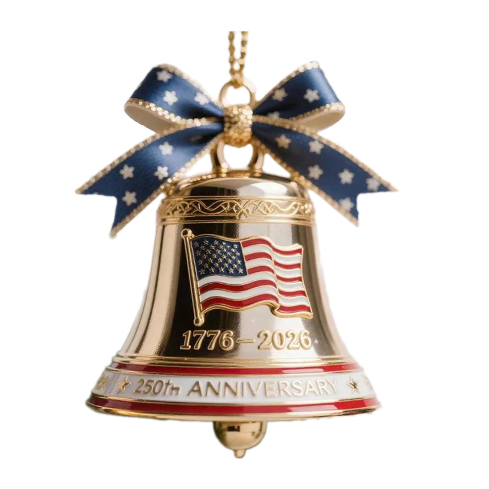 KAQNTUD Christmas Tree Decoration Metal Bells Hanging Decorations Bells 250th Anniversary Ornament for Mantle Shop Window Metal Christmas Bell Decoration