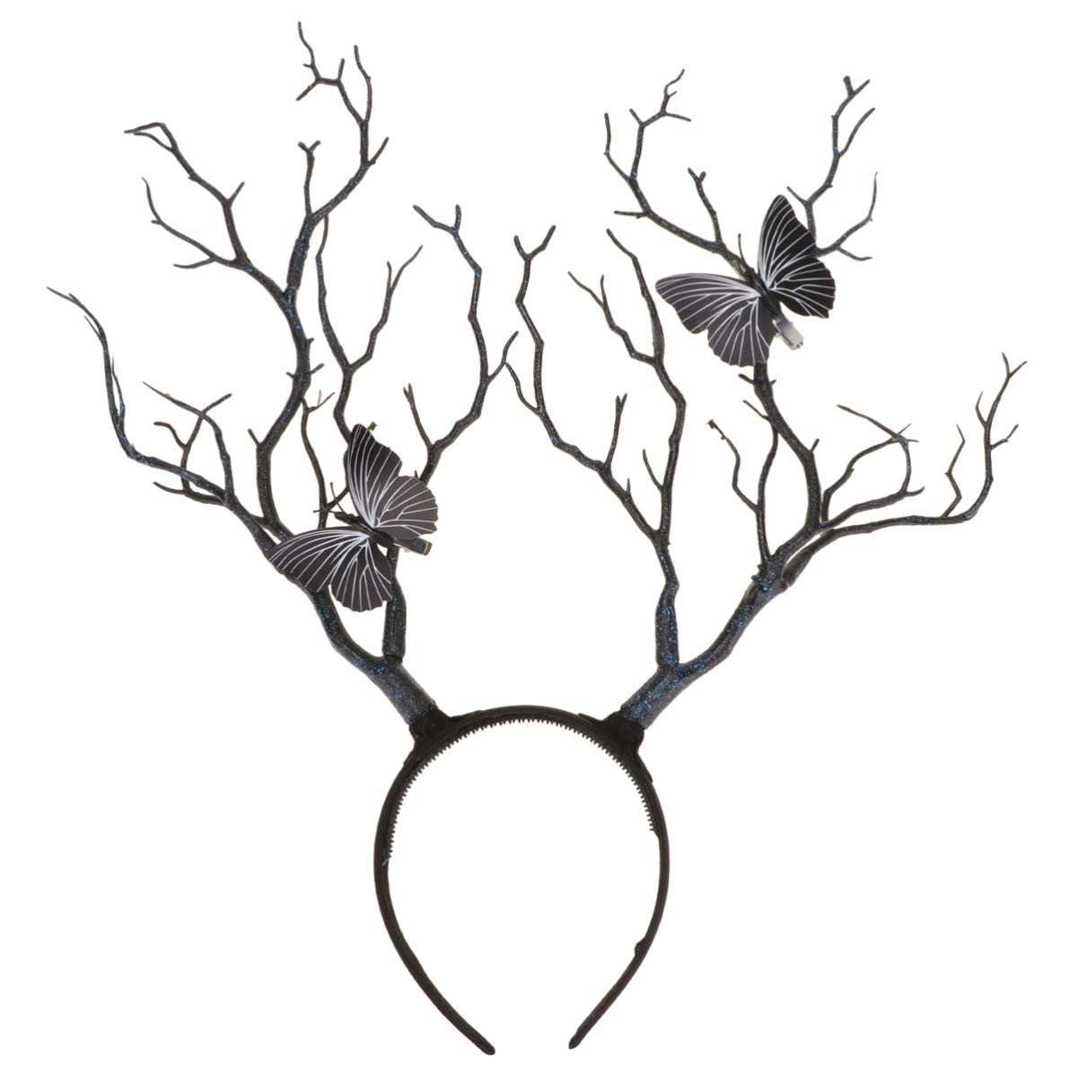 SOLUSTRE Halloween Tree Branch Headband Black Cool Antler Shaped Headpiece for Women Girls Party Decoration Cosplay Costume