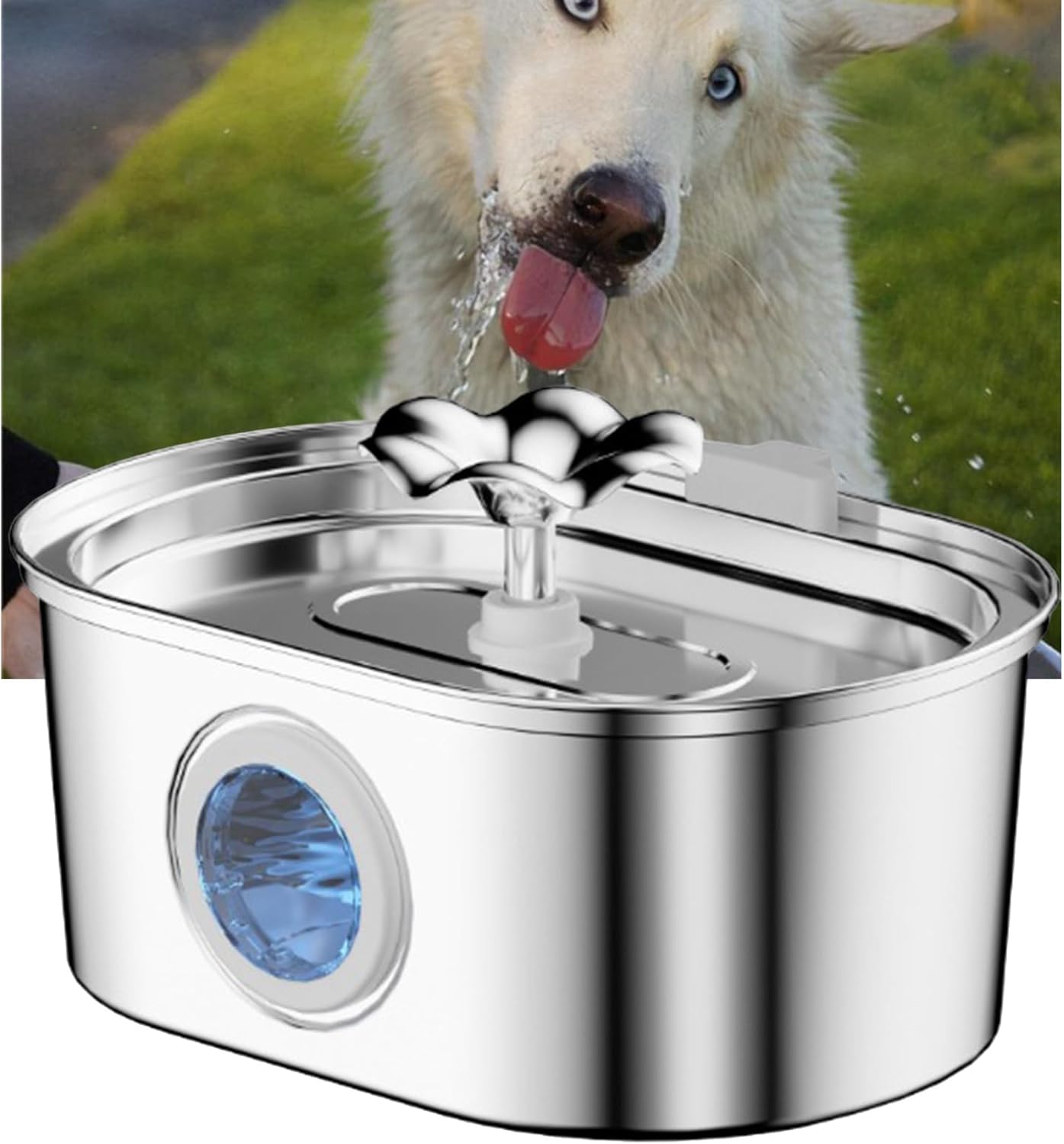 2.6L Automatic Water Fountain Low Noise Electric Dog Water Bowl Dispenser Dispenser with Large Capacity Quiet Pet Fountain
