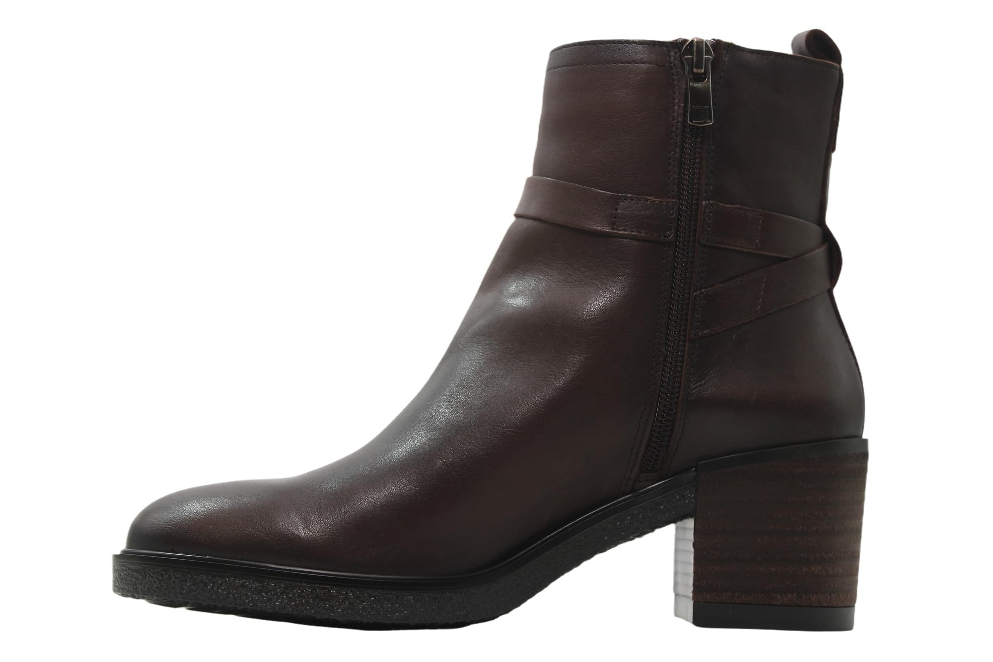 DORKING - Botín casual de piel, tacón bloque, cremallera, suela de goma, para: Mujer