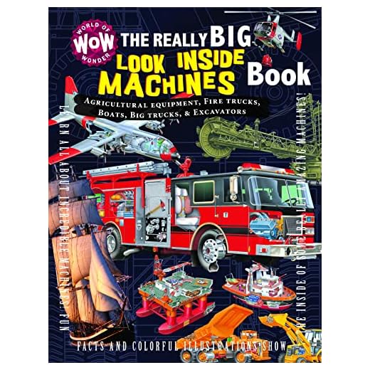 The Really Big Look Inside Machines Book: Agricultural Equipment, Fire Trucks, Boats, Big Trucks, & Excavators