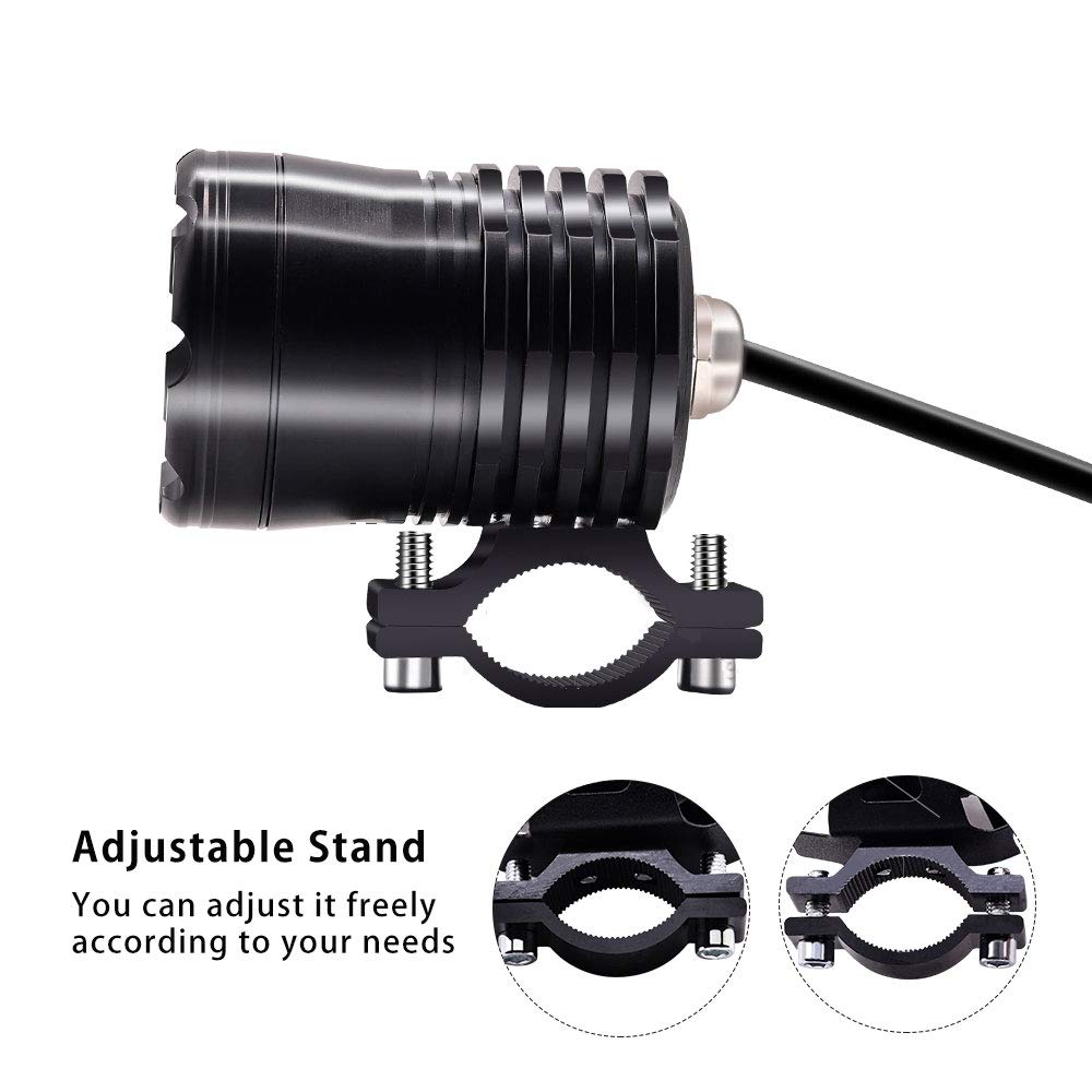 2PCS Fari Fendinebbia a LED per Moto Con Interruttore Impermeabile, Luci Ausiliarie Universali Bianche DRL 12V 24V per ATV SUV Camion Barca Quad Scooter Auto Bici
