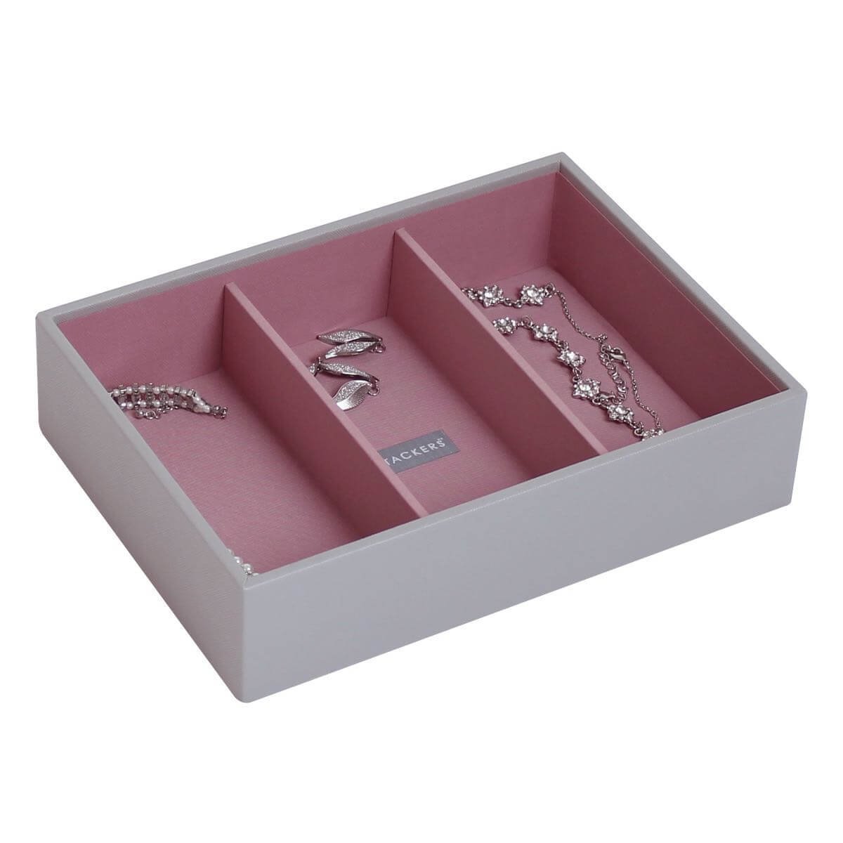 Stackers Classic Watch & Accessory Layer - Dove Grey & Rose - McCloys Jewellery