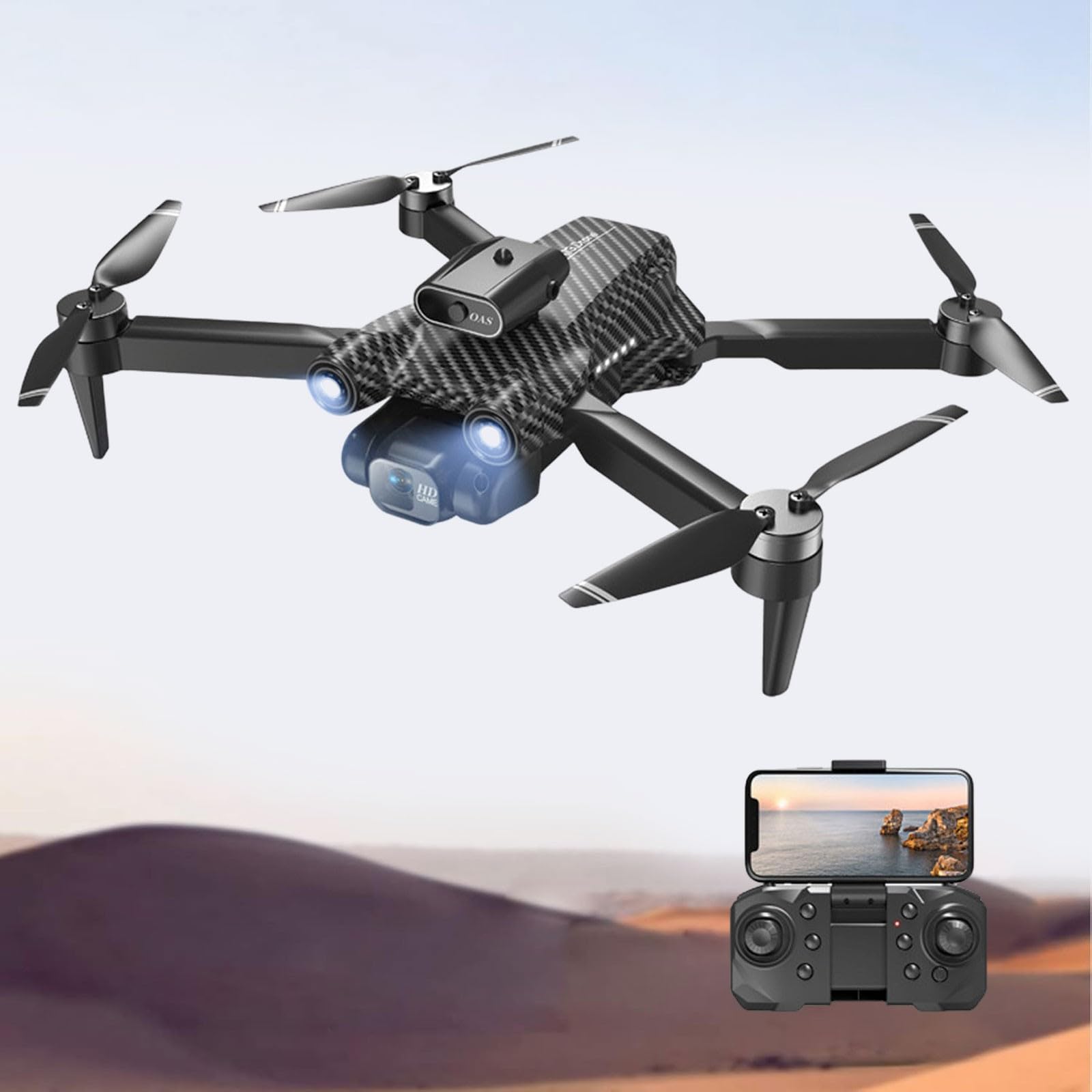 Potente dron flotante con cámara de motor sin escobillas para una estabilidad libre. Control preciso de grabaciones de alta resolución. Batería duradera. Diseño compacto y fácil de usar (A, 28 x 27 x