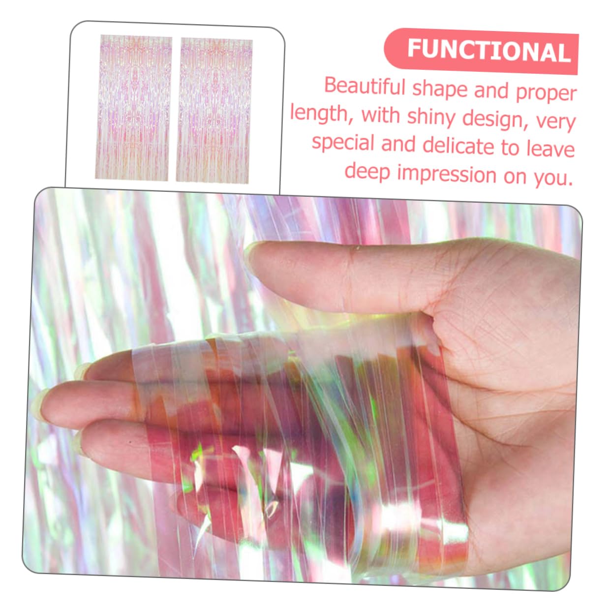 DECHOUS 2 Sets Party Backdrop Rain Curtains Pink Streamers Backdrop for Happy Birthday