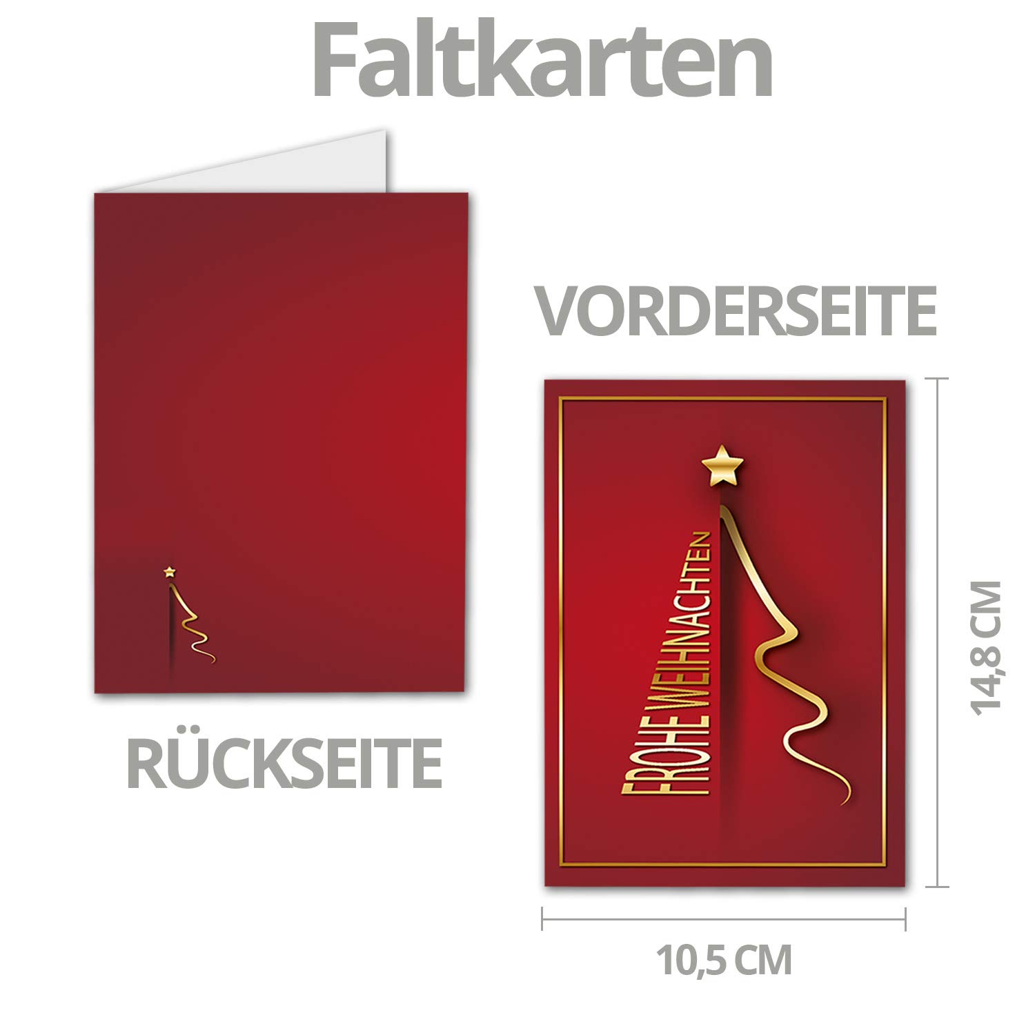 Lot De 15 Cartes De Noël Din A6 Avec Motif Père Noël Rouge - Cartes